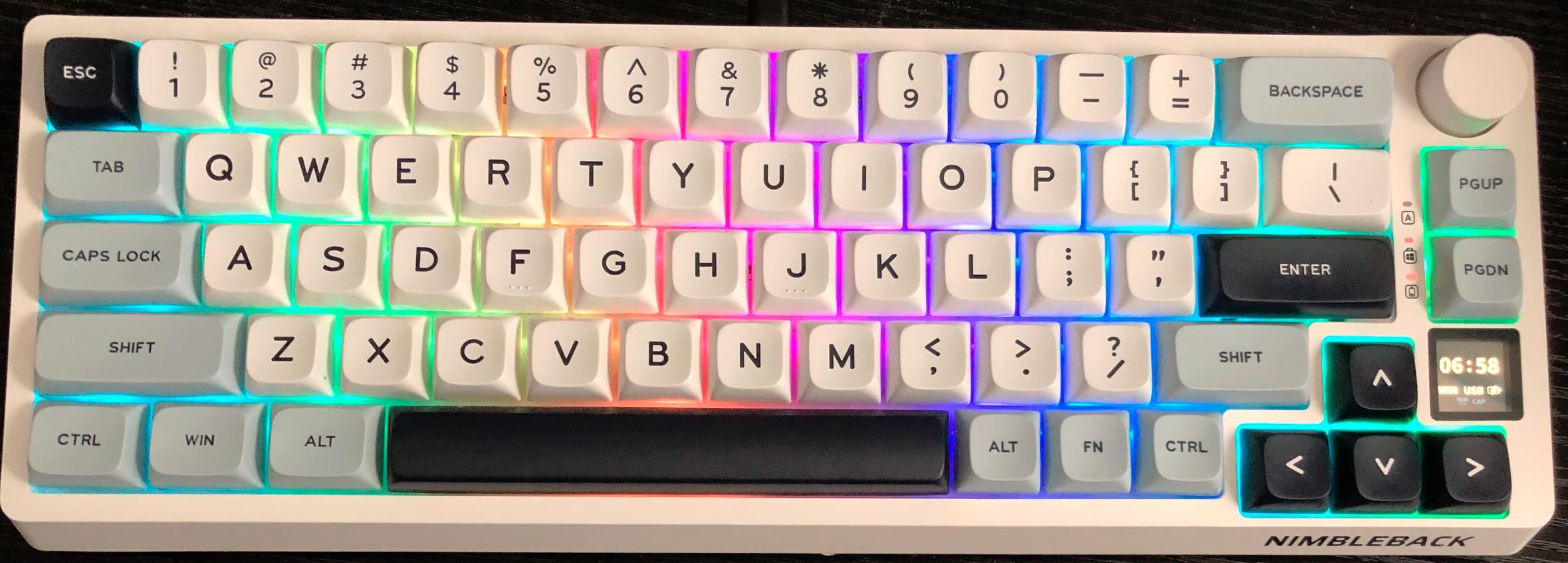 LTC Nimbleback NB682 PRO 65% Wireless Mechanical Keyboard w/Display Screen & Knob, 2.4G/ BT/USB-C Wired RGB 68 Keys Gaming Keyboard, 5-Layer Dampener, Hot Swap PCB, Software Support, Linear Switch customer photo 1