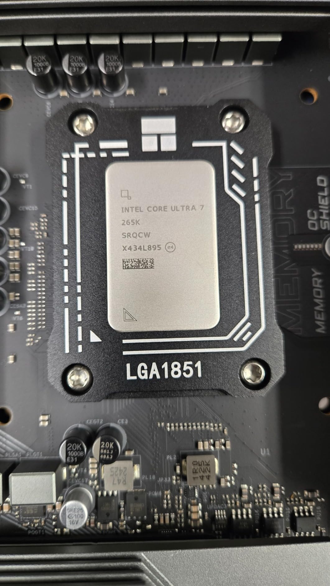 LGA1851 CPU Contact Frame Black, Anti-Bending Bracket for Intel Core Ultra | Black LGA1851 CPU contact frame with aluminum alloy body, L-shaped screwdriver, and 4 mounting screws customer photo 1