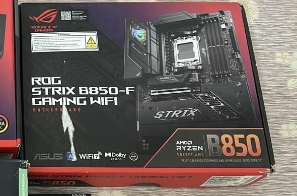 ASUS ROG Strix B850-F Gaming WiFi AMD AM5 B850-F ATX Motherboard 16+2+2 Power Stages, AI PC, DDR5 AEMP, WiFi 7, 4X M.2, PCIe 5.0, Total Support of 19 USB, 20Gbps Type-C, AI Networking II, Aura Sync customer photo 2