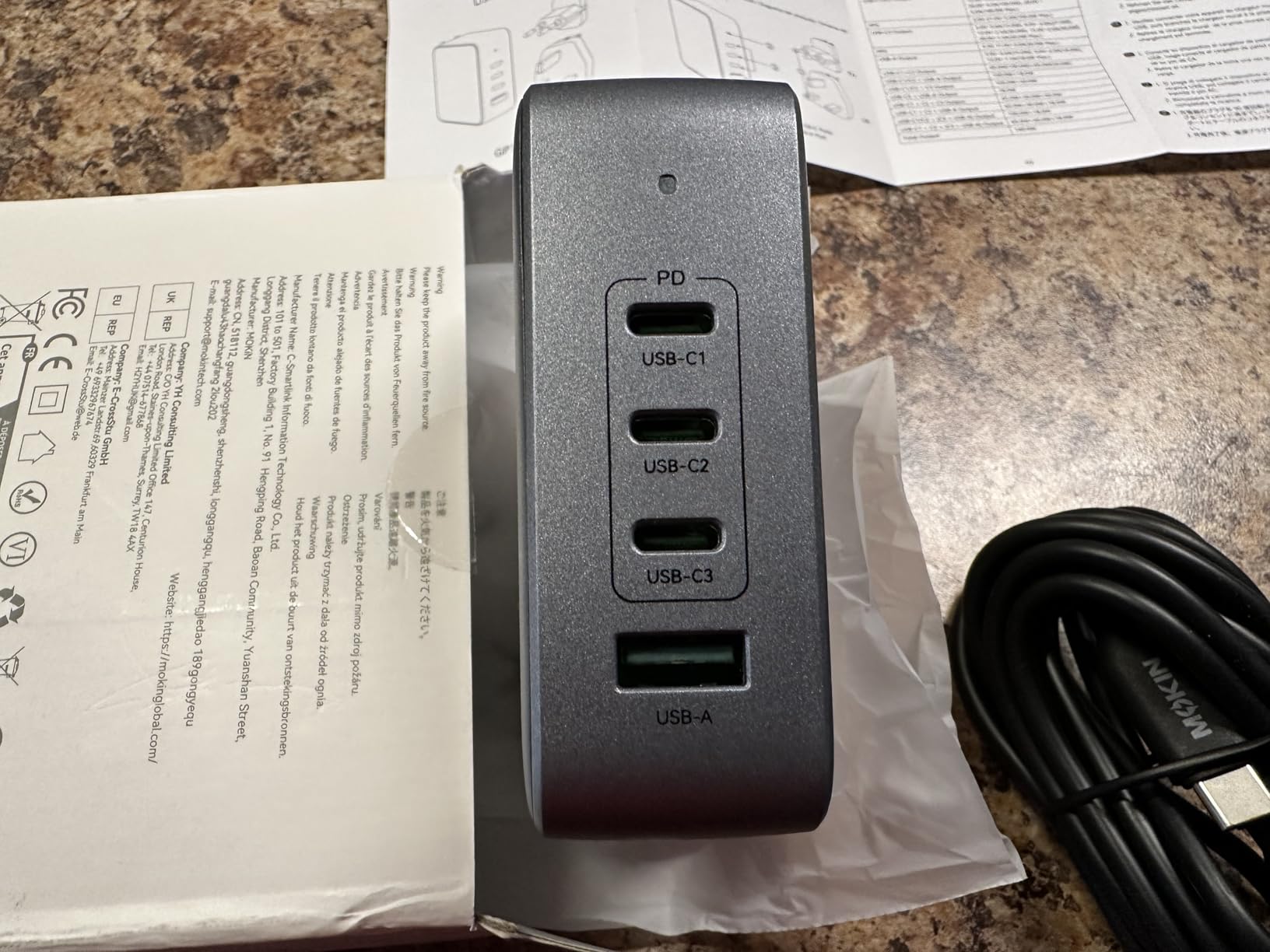 140W USB C Charger Block, 4-Port GaN PD3.1 PPS Fast Laptop MacBook Adapter | Foldable Compact Plug, Fits MacBook Pro, iPhone 17/16/15 Series/iPad, Galaxy S25/S24, Steam Deck/Google Pixel, Cable Included customer photo 2