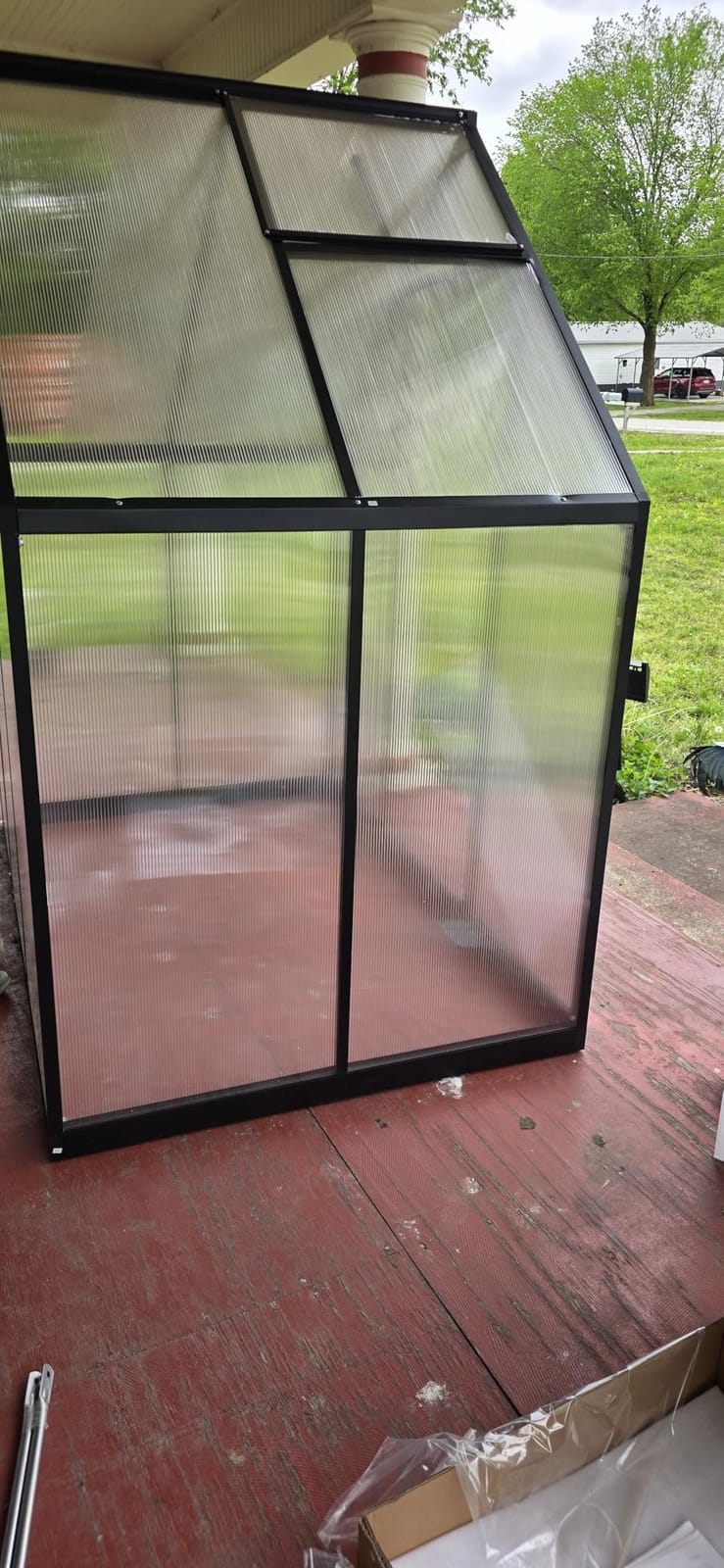 5.5X4FT Enhanced Aluminum Mini Greenhouse for Outdoors with Thermometer | Easy Assembly, UV-Resistant Panels, Built-in Reinforcement, Lockable Hinged Door, Roof Vent, For Vegetable, Flower and Herb customer photo 1