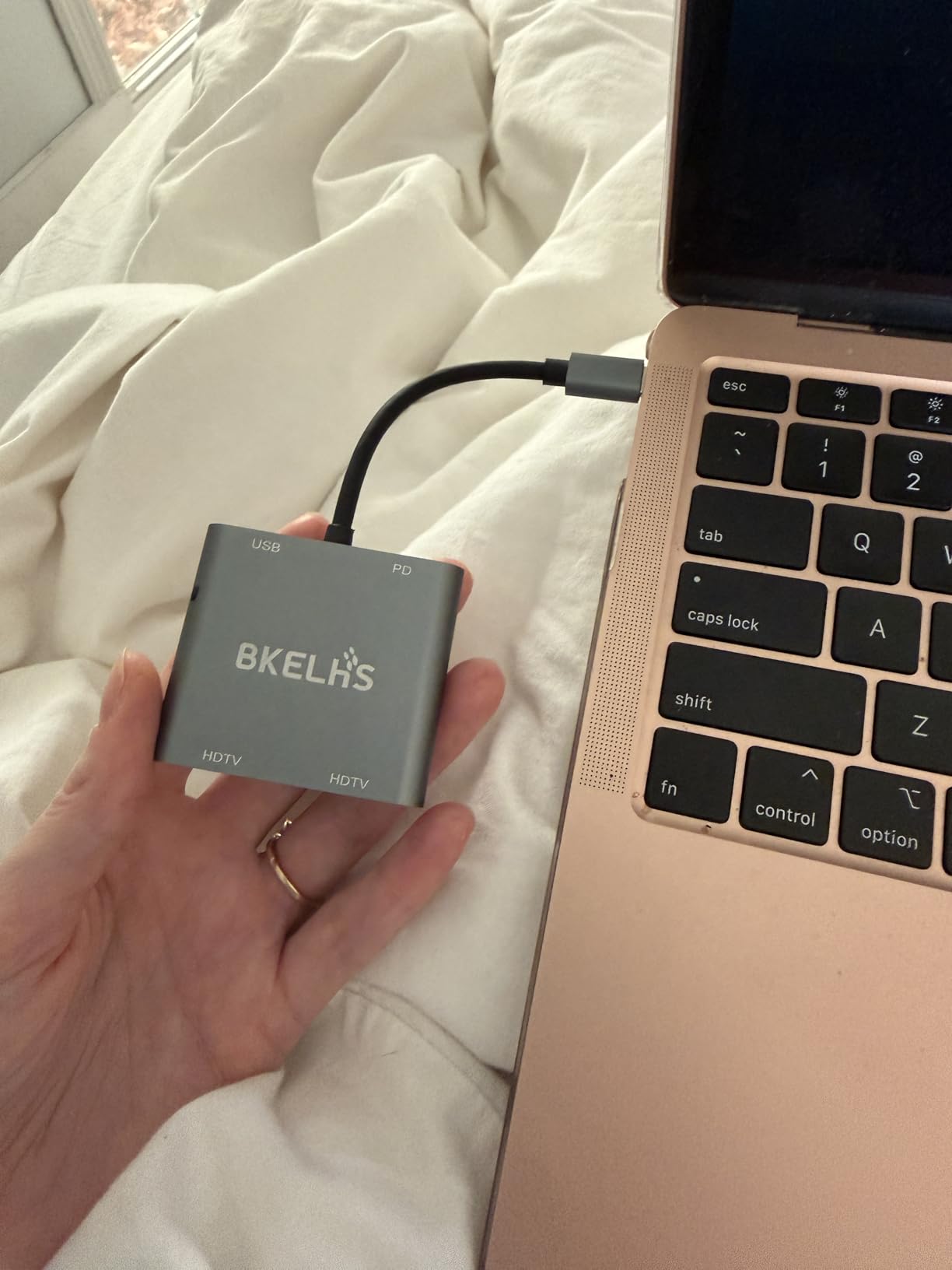 USB C to Dual HDMI Adapter 4K 60Hz, Type C to HDMI Splitter for 2 Monitors, 4 in 1 USB C Hub 2 HDMI, USB 3.0, 100W PD, Two Screen Dongle Extended Display for MacBook Air/Pro Dell XPS HP Windows Laptop customer photo 2