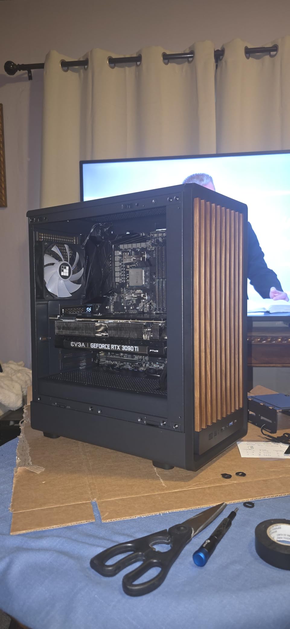 FOIFKIN M1 PC Case - Walnut Front Pane Pre-Installed 4 PWM ARGB Fan, ATX Mid-Tower Computer Case, Gaming PC Case, 240MM RAD Support, Type-C (White Walnut) customer photo 1