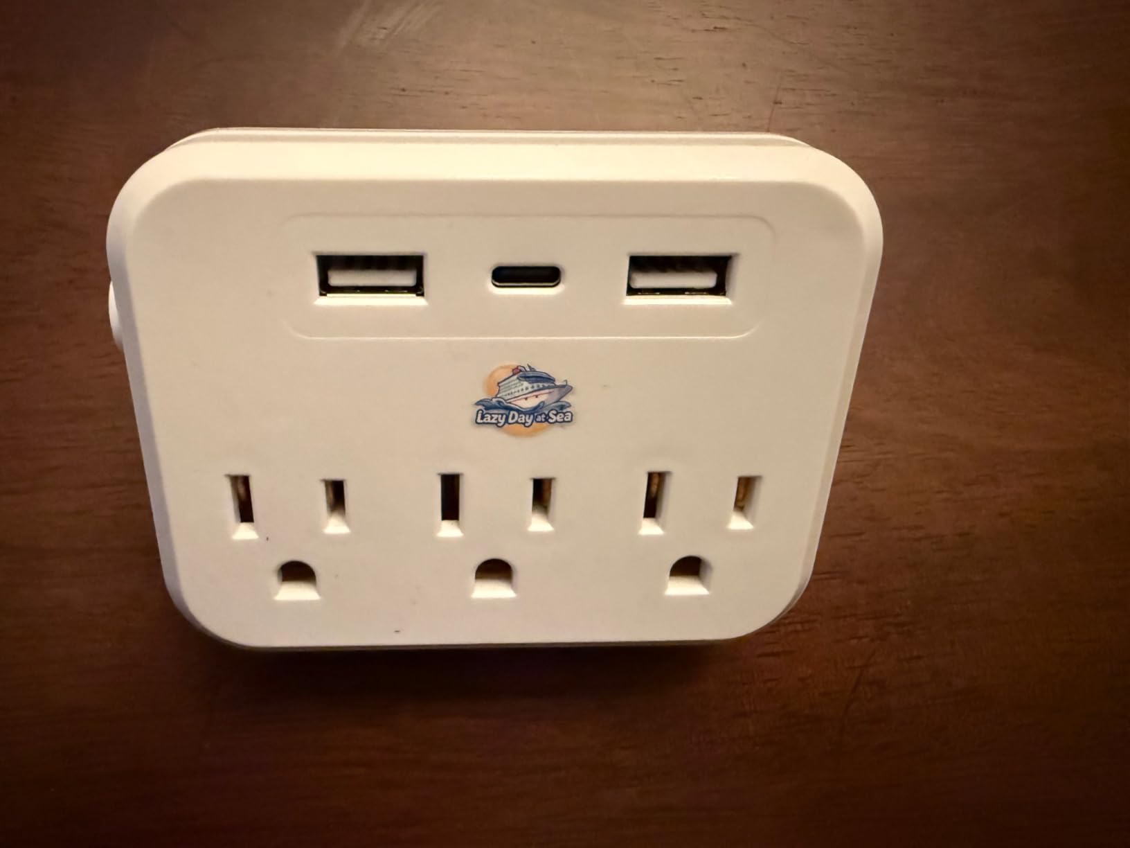 Cruise Ship Compliant Non-Surge Power Strip (6-in-1) Outlet Extender with 3 AC Outlets, 2 USB Ports & 1 USB-C, 2500W, Carnival, Norwegian, Princess & Disney Cruises - Verify Policies Before Travel customer photo 2