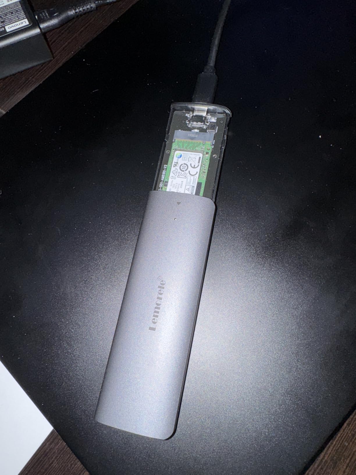 Lemorele Aluminum M.2 NVMe Enclosure,USB 3.2 Gen2 10Gbps Tool-Free ,SSD Enclosure for NVMe PCIe M-Key,Nvme USB Adapter Support UASP Trim for 2280 2260 2242 2230(Sata NOT Supported) customer photo 2