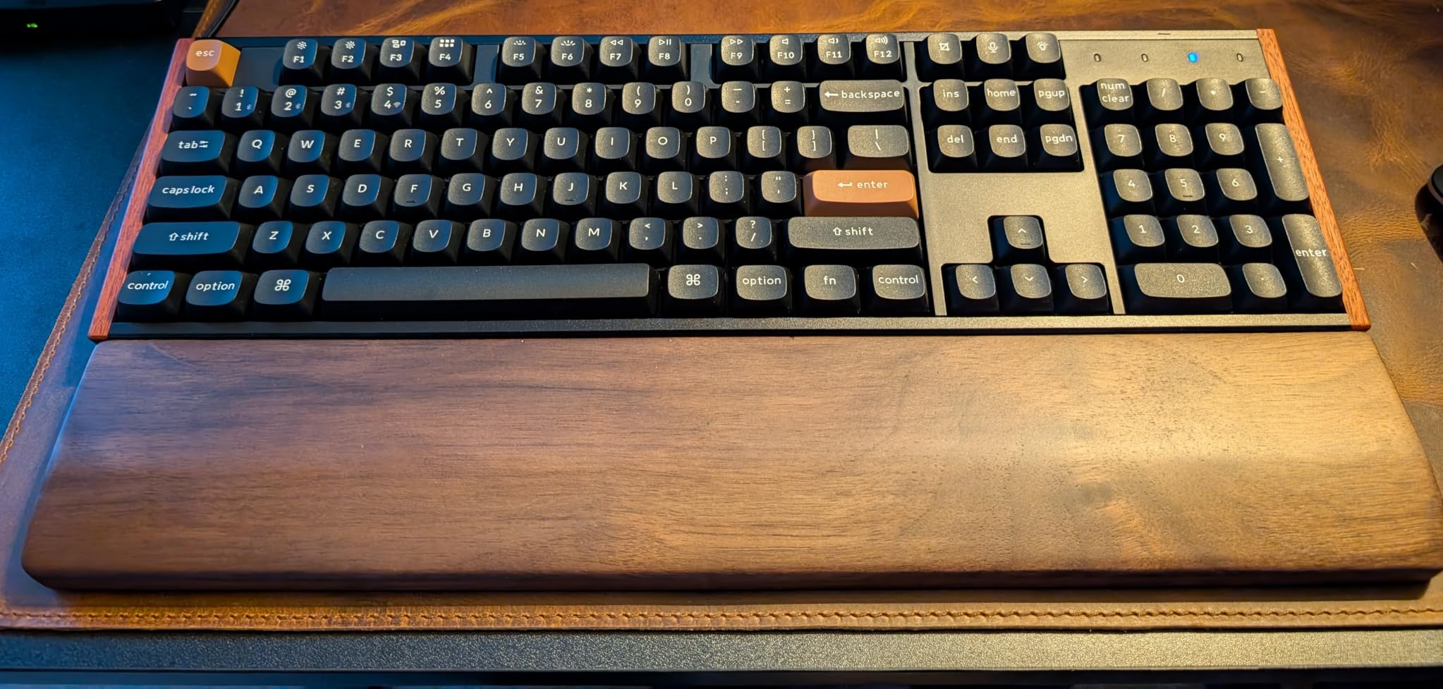 Ergonomic Wooden Wrist Rest Support for 104 Key Mechanical Keyboard | 17.3