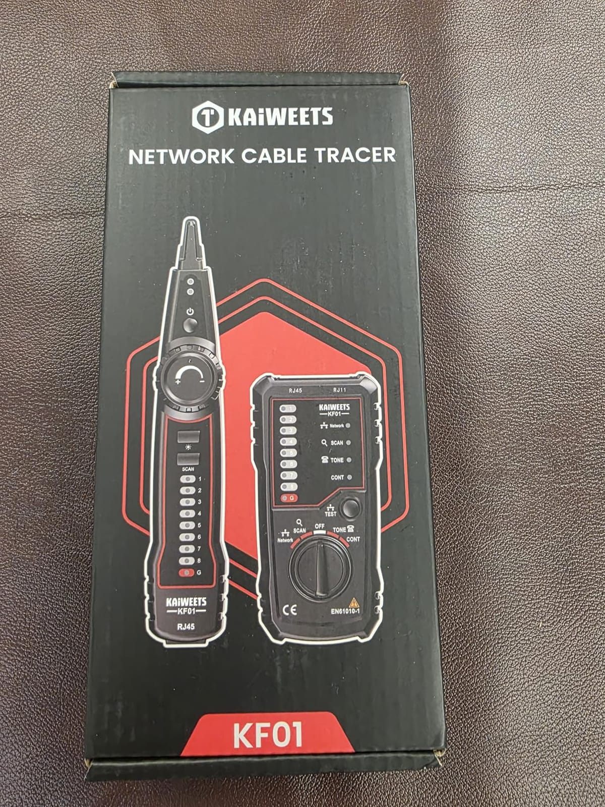 KAIWEETS Network Cable Tester, RJ45 RJ11 Wire Tracer Line Finder, Tone Generator and Probe Kit, Cable Tracer Ethernet LAN Network Cat5 Cat6 for Cable Collation, Telephone Line Test customer photo 1