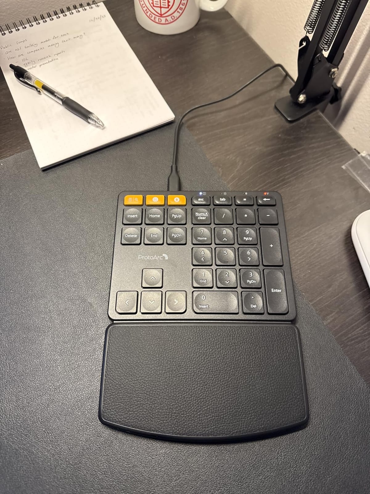 ProtoArc EK04 N Ergonomic Wireless Number Pad with Wrist Rest - Black | Full Size Numeric Keypad, 2-Device Bluetooth/2.4G, Rechargeable, for Windows PC/Laptop, Mac OS customer photo 1