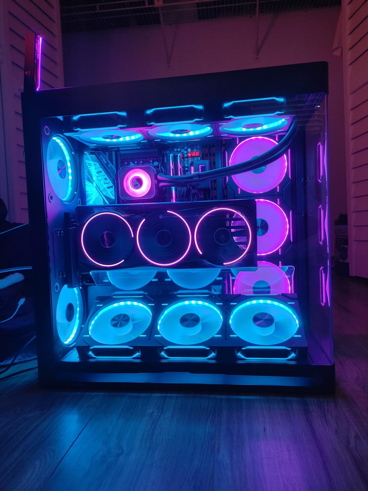 Phanteks Glacier One 420D30 X2 AIO Liquid CPU Cooler, Evolv X2 Aluminum Cap Design, 3X Performance D30-140 D-RGB Fans, for Intel LGA 1851, 1700, 1200, 115x and AMD AM4/AM5 sockets (Black) customer photo 1