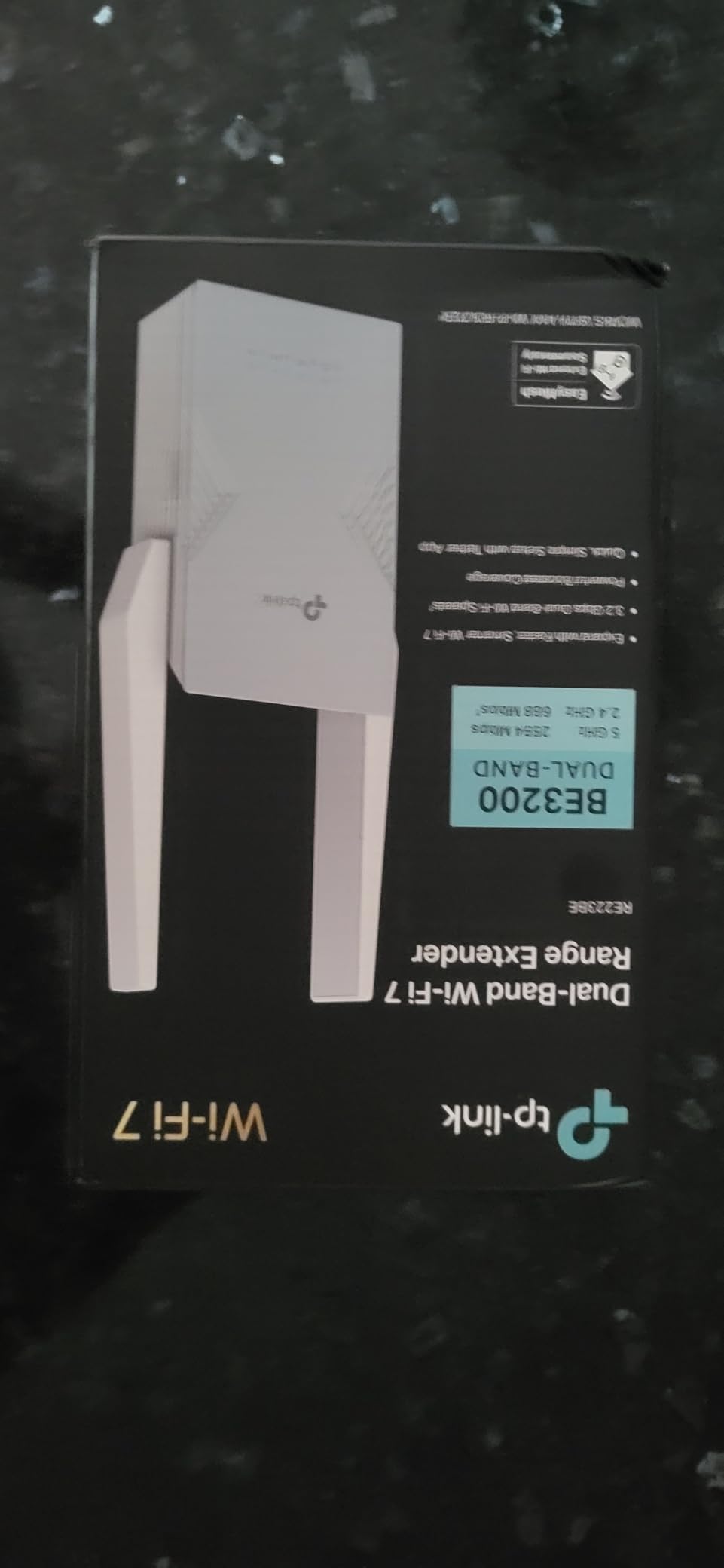 TP-Link BE3200 Wi-Fi 7 Range Extender RE223BE w/Ethernet Port | 3.2 Gbps Dual-Band Wireless Repeater | Internet Signal Booster for Home | Up to 2400 sq.ft, 64 Devices | MLO, EasyMesh | No 6 GHz Band customer photo 1