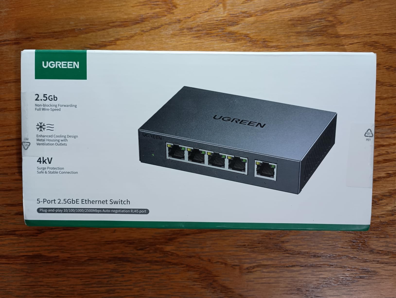 UGREEN 2.5Gb Switch, 5-Port Ethernet Switch, 5 x 2.5Gb Uplink, Metal Case | Plug & Play Unmanaged Ethernet Splitter, Desktop/Wall Mount Network Hub, Fanless Quiet with LED, for NAS, PC, Game Console customer photo 2
