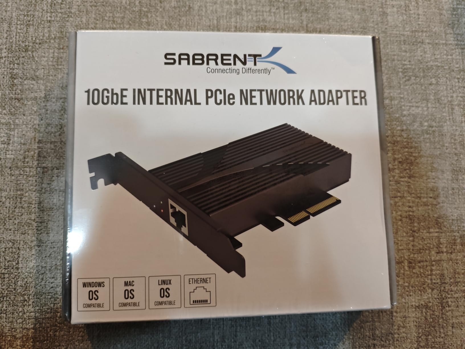 SABRENT 10Gb PCIe Network Card, 10GBASE-T, Multi-Gig NIC (NT-10PE) | PCIe 3.0 x4; Marvell AQC113; 5G/2.5G/1G; aluminum heatsink; fits x4/x8/x16; full-height customer photo 2
