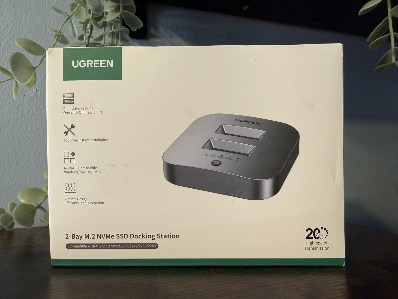 UGREEN 20Gbps Cloner, M.2 Duplicator Dual Bay NVMe Enclosure | Tool-Free USB3.2 Gen 2X2 to USB Adapter M.2 Docking Station customer photo 1