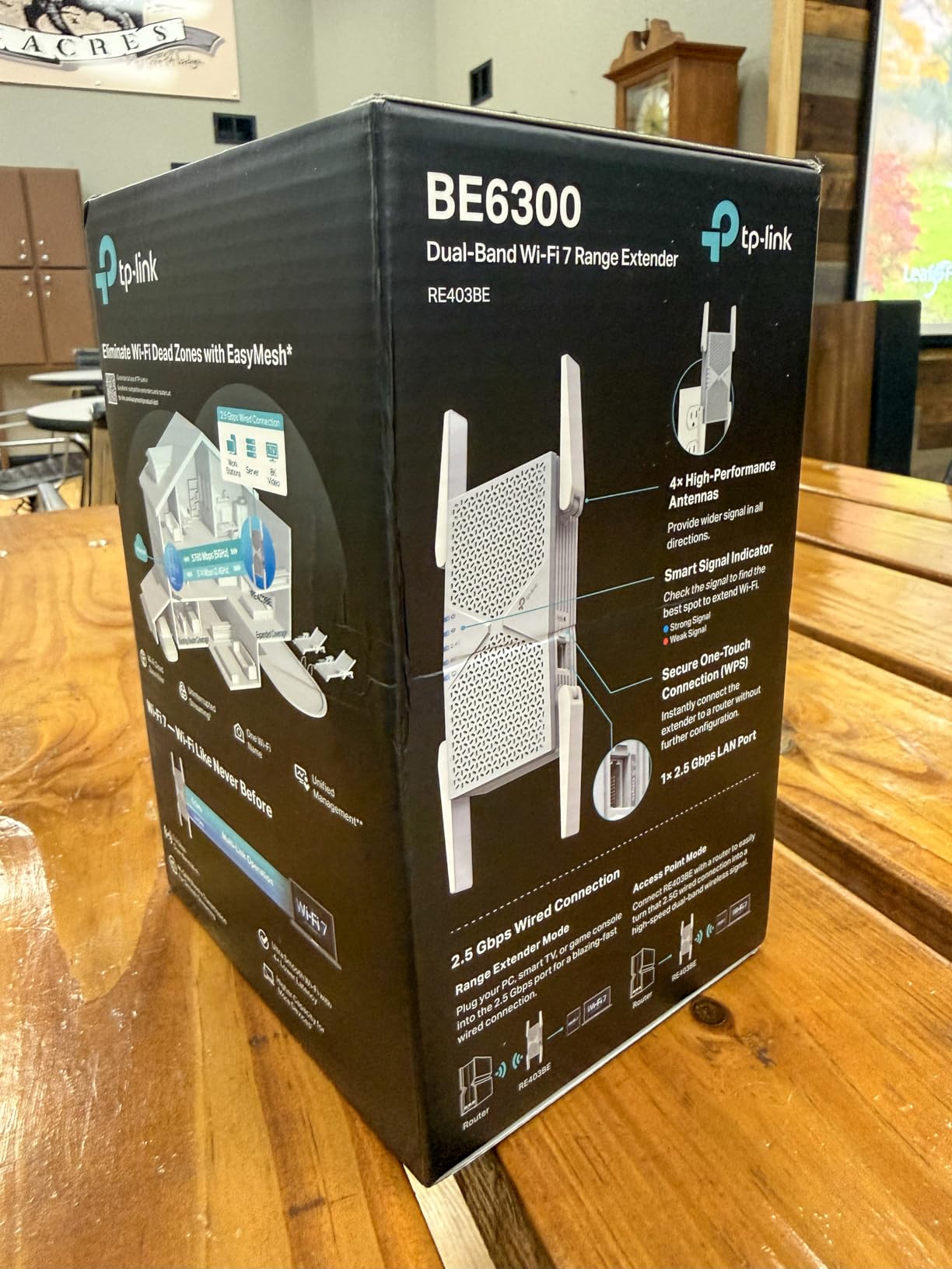 TP-Link BE6300 Wi-Fi 7 Range Extender RE403BE w/ 2.5G Port | 6.3 Gbps Dual-Band Wireless Repeater | Internet Signal Booster for Home | Up to 2800 sq.ft, 64 Devices | MLO, EasyMesh | No 6 GHz Band customer photo 1