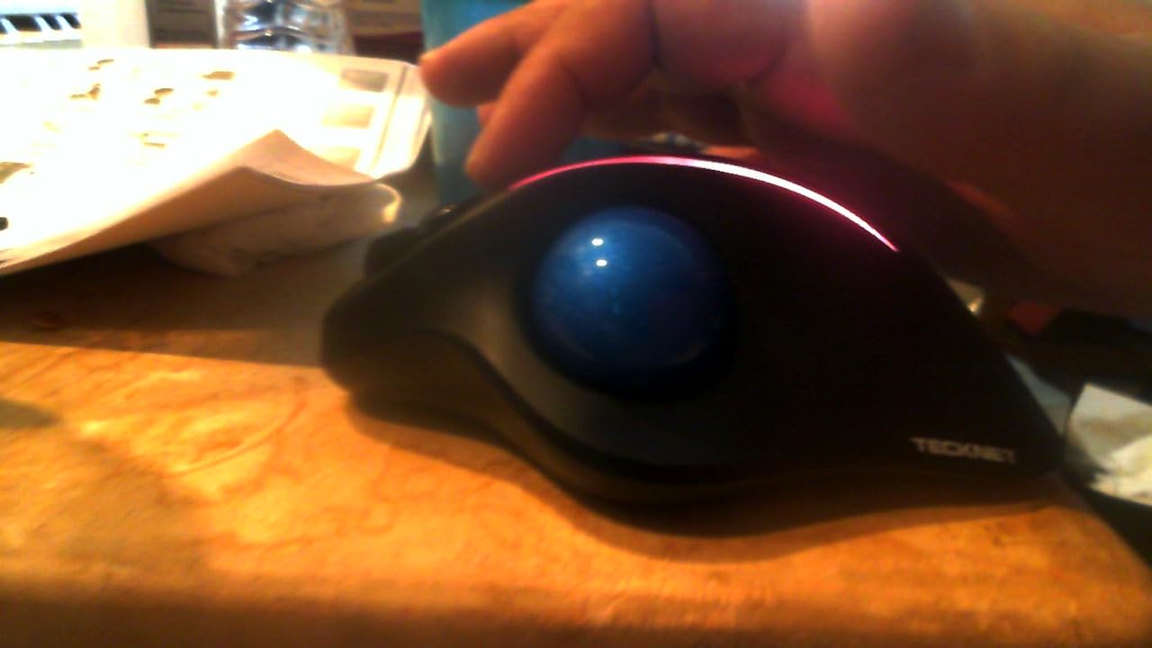 TECKNET Wireless Trackball Mouse, Bluetooth Mouse with Ergonomic, Black | 3-Device Connectivity (Bluetooth & 2.4G), 5 Adjustable DPI, RGB Lighting, PC, Mac & Laptop Compatible customer photo 1