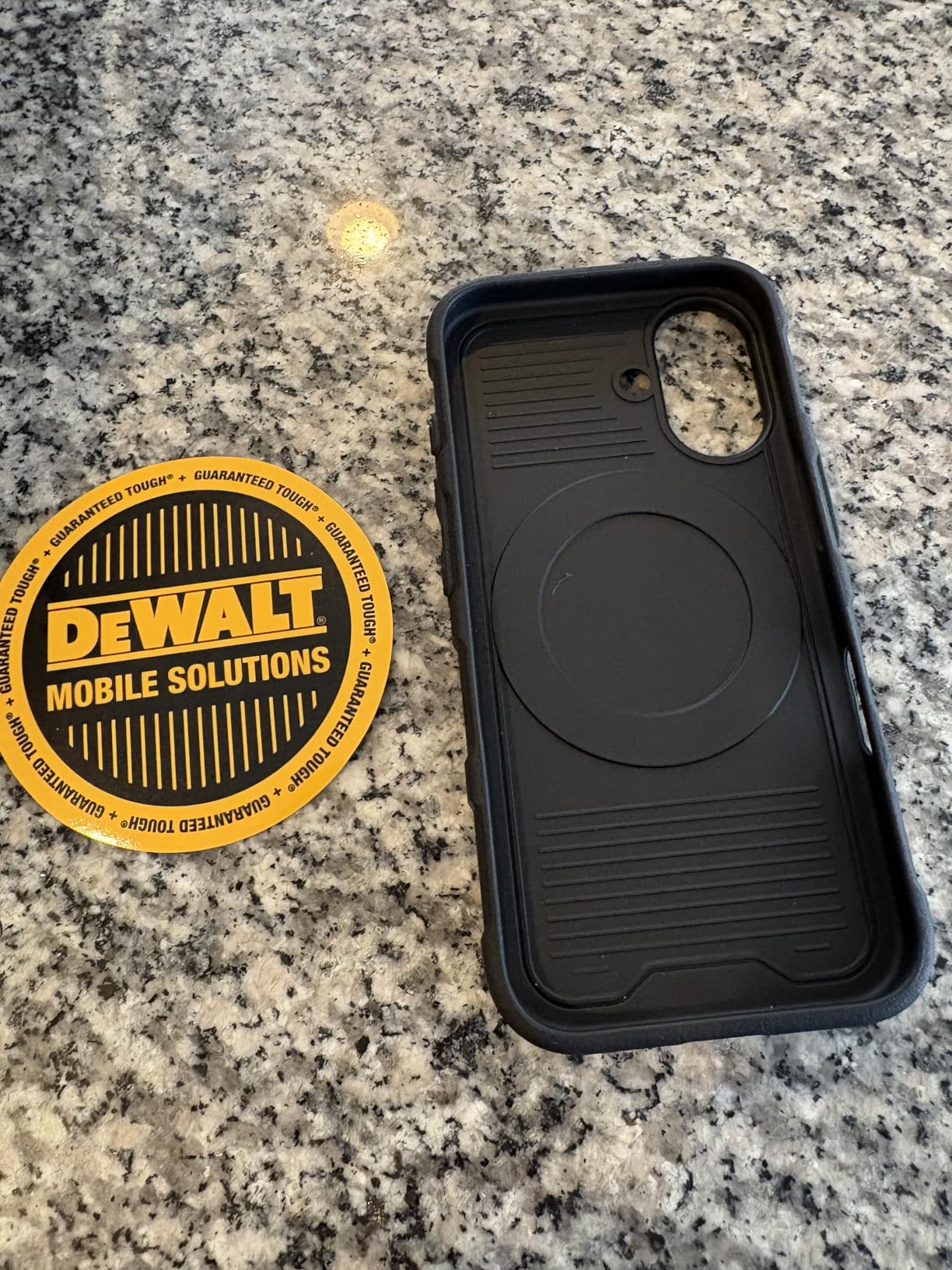 DEWALT Compatible iPhone 17 Pro Magnetic Case with Stand, Rugged Shockproof Cover w/ 360° Rotatable Ring Holder, Compatible with MagSafe iPhone 17 Pro Case Kickstand, Heavy-Duty Protective Black customer photo 1