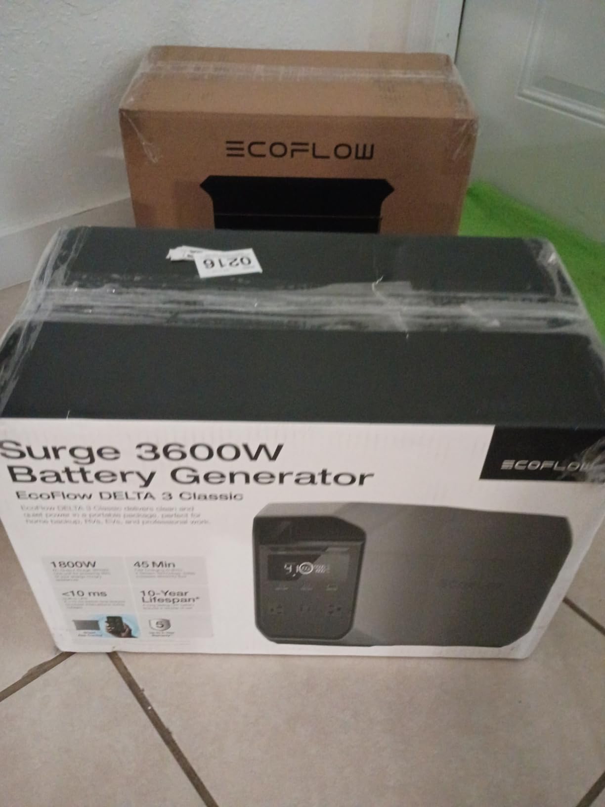 EF ECOFLOW Portable Power Station Delta 3 Classic, 1024Wh 1800W AC | 3600W Surge, 1 Hr Fast Charge, 100W USB-C Output, LiFePO4 Battery, 10ms UPS Solar Generator for Home Backup, Camping & RVs customer photo 1