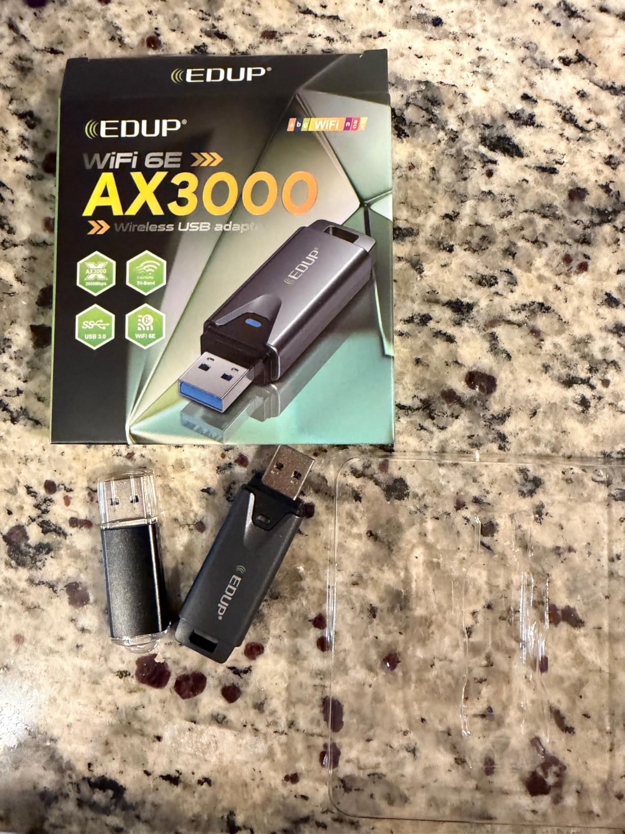 EDUP Mini USB 3.0 WiFi 6E Adapter for PC, AX3000Mbps, 802.11ax | Tri-Band 6GHz/5GHz/2.4GHz, USB Wi-Fi Dongle Wireless Network Card, Support Windows 11/10 (Install Driver) (Black) customer photo 2