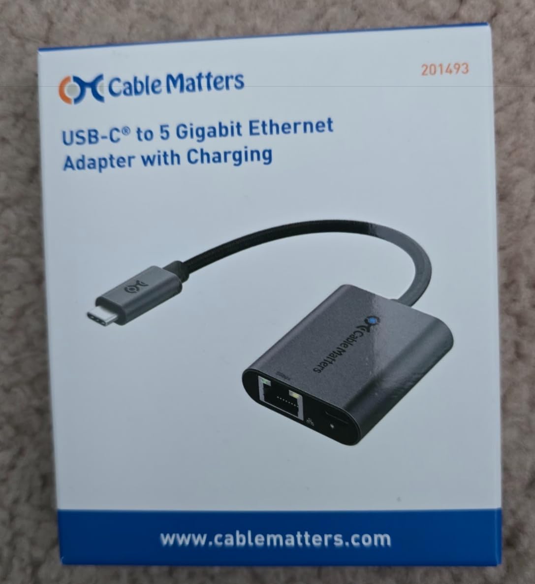 Cable Matters USB C to 5Gb Ethernet Adapter with 140W Charging | 5000Mbps Ethernet to USB C, Compatible with USB4, Thunderbolt 5/4, MacBook, Laptops, and USB-C Devices customer photo 2