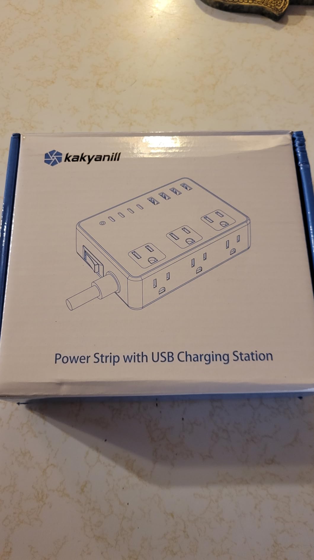 Kakyanill 100W Charging Station, Power Strip with 6 AC Outlets 8 USB Ports | Surge Protector, 5ft Flat Plug Extension Cord, Compact for Desk Home Office Dorm, White customer photo 1