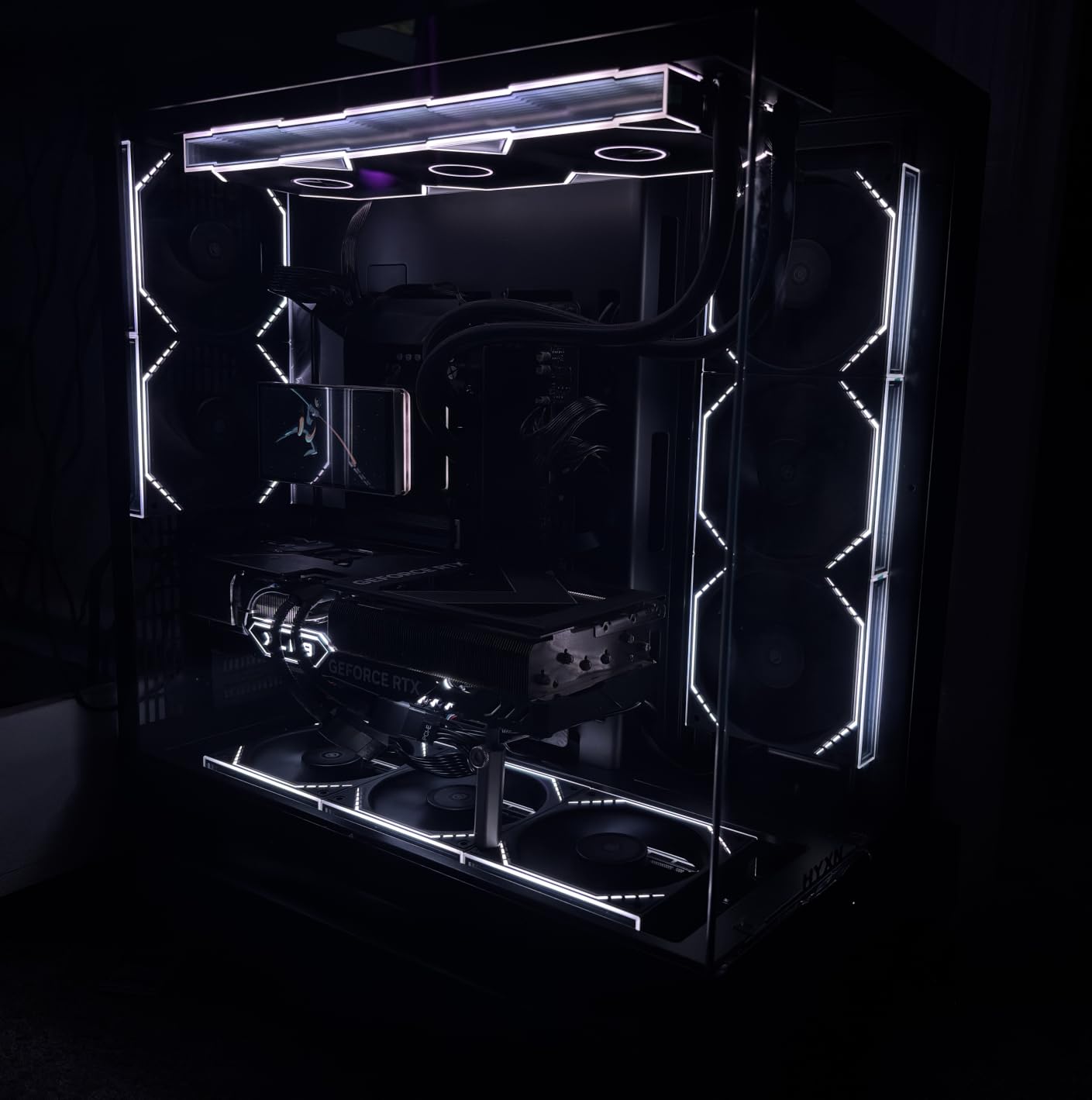 H2 (2026) HYXN ATX PC Case, Pre-Installed 8 No ARGB Fans (6X140mm,2X120mm), Large Dual-Chamber ATX Mid-Tower Airflow Computer Case, Gaming PC Case, 420mm Radiator Support, Type-C 3.2, Black customer photo 1