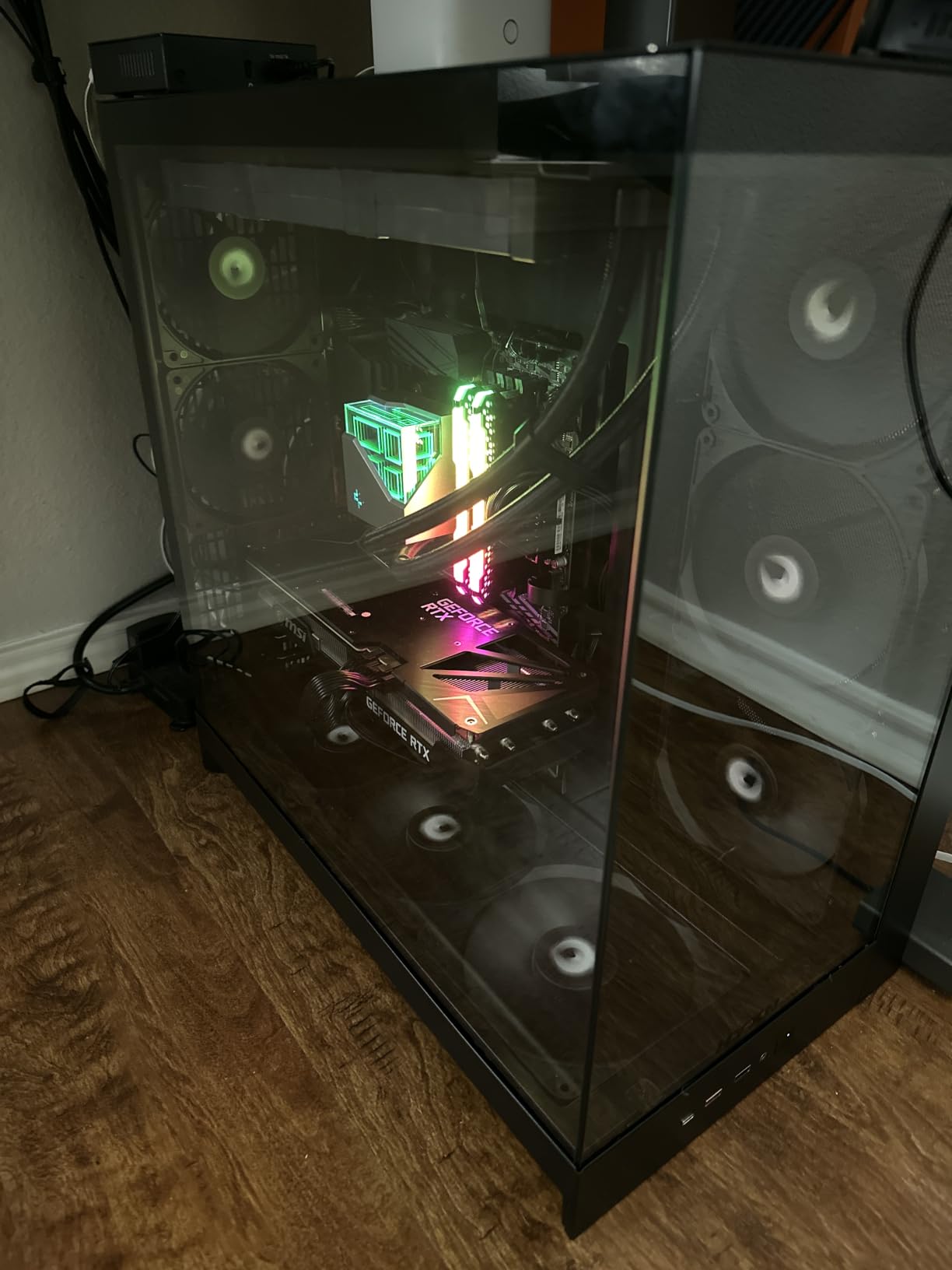 H2 (2026) HYXN ATX PC Case, Pre-Installed 8 No ARGB Fans (6X140mm,2X120mm), Large Dual-Chamber ATX Mid-Tower Airflow Computer Case, Gaming PC Case, 420mm Radiator Support, Type-C 3.2, Black customer photo 2