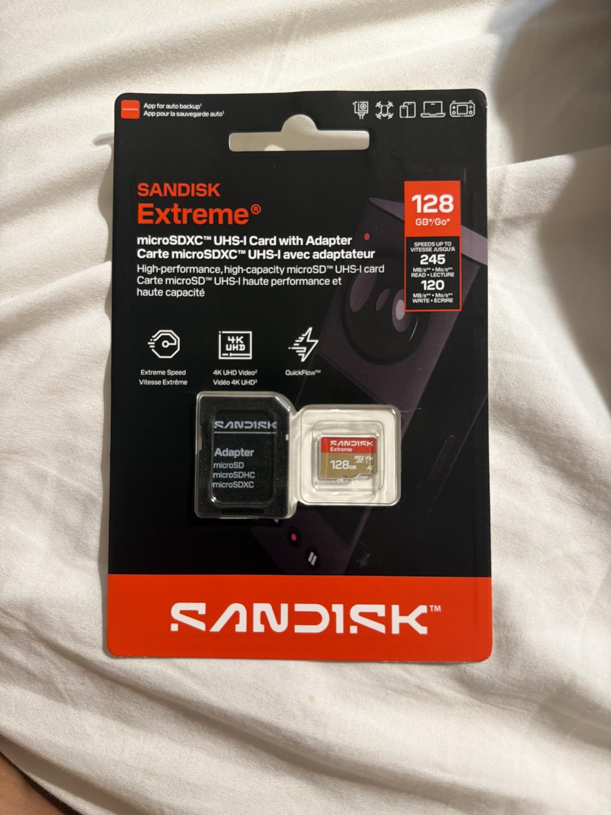 SanDisk 256GB Extreme microSD UHS-I Card - Up to 245MB/s Read Speeds | V30, 5K & 4K UHD, U3, C10, A2, Up to 170MB/s Write Speed, Ideal for Action Cams, Drones, Android, Consoles-SDSQXH9-256G-GZ6MA customer photo 2