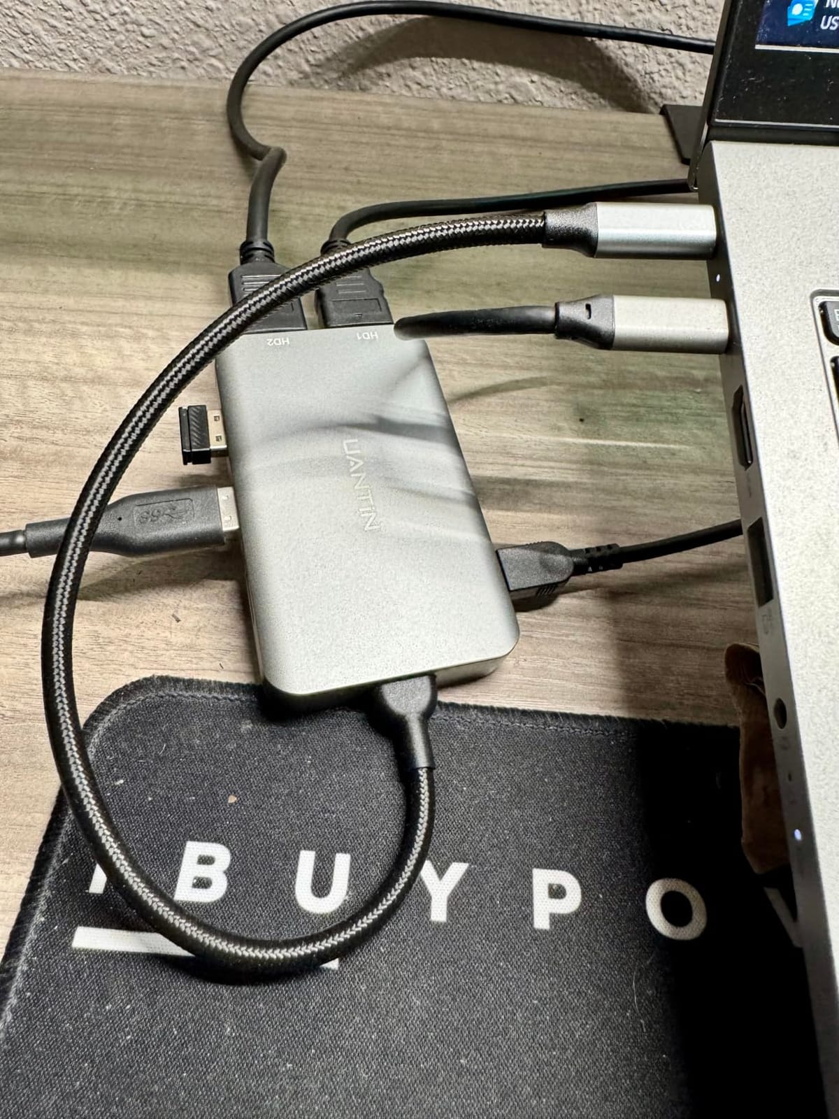 UANTIN 6-in-1 USB C Hub, Type C to Dual HDMI Adapter 4K@60Hz customer photo 2