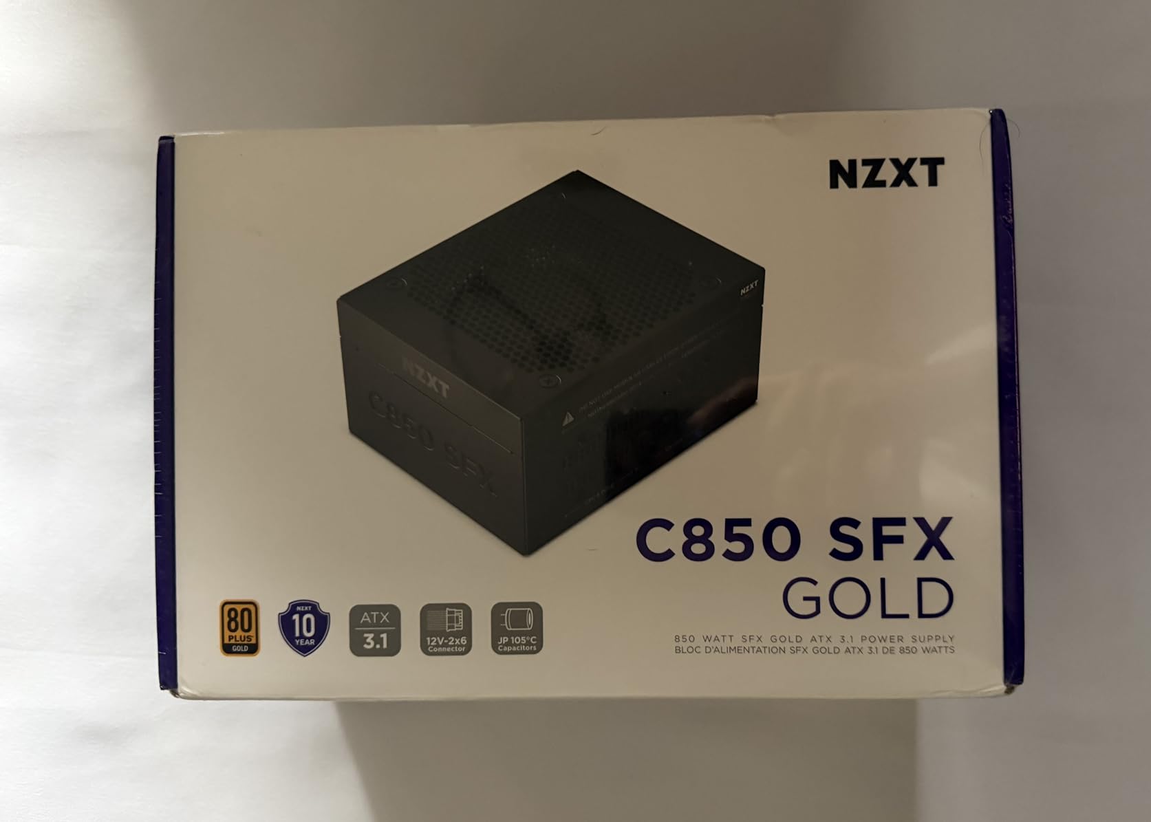 NZXT C850 SFX Gold - 850W SFX ATX 3.1 Power Supply - 80 Plus Gold - Cybenetics Platinum - Fully Modular - PCIe 5.1 600W 12V-2x6 - Japanese Capacitors - Black customer photo 1