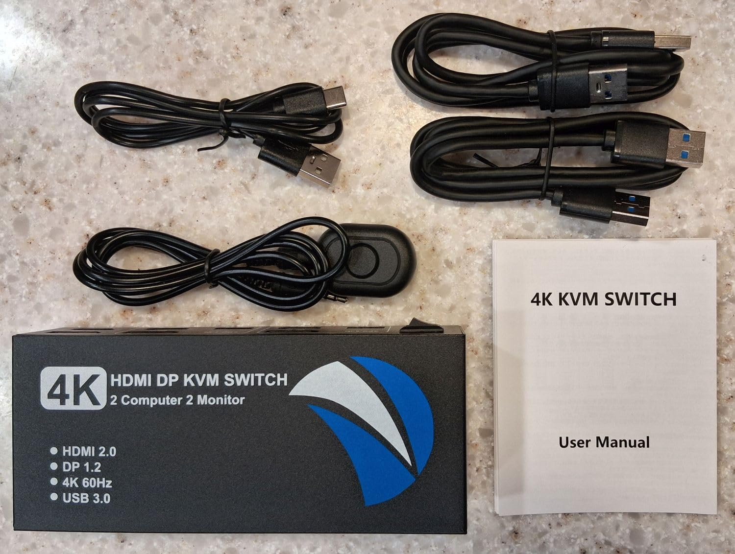 HDMI DisplayPort KVM Switch 2 Monitors 2 Computers, 4K@60Hz Dual Monitor KVM Switches HDMI DisplayPort for 2 Computers Share 2 Monitors and 4 USB Devices for Keybord Mouse Printer Hard Drive customer photo 1
