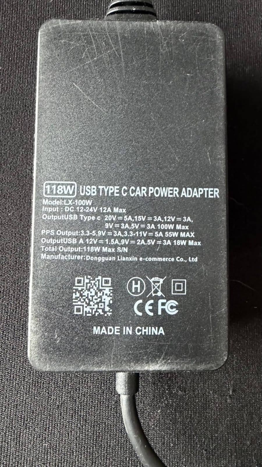 100W Laptop Car Charger USB-C for Dell/Lenovo/LG/HP/Samsung/MacBook Pro/Air - Latitude/XPS/Precision, ThinkPad/Yoga, Spectre/Elitebook, Chromebook, Galaxy customer photo 1