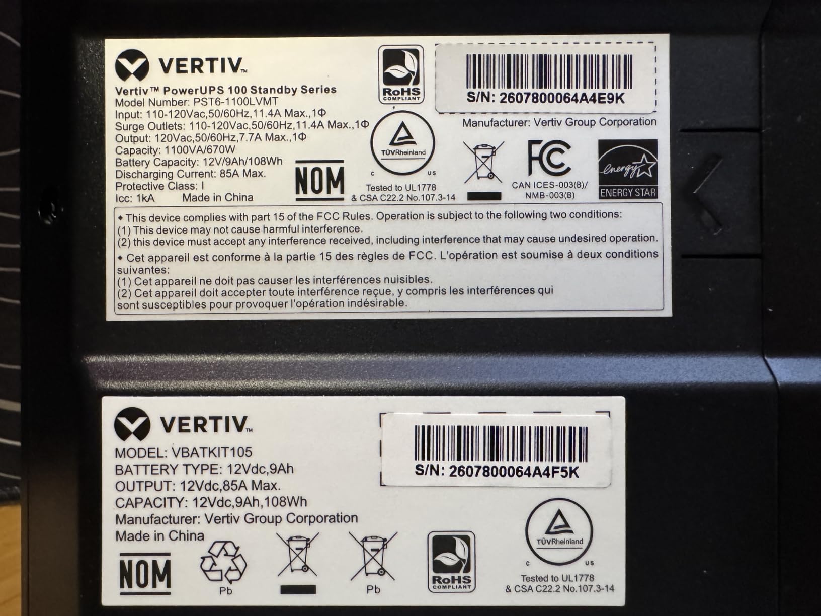 Vertiv Liebert PowerUPS 100 PST6-1100LVMT UPS 1100VA Battery Backup USB-C+A customer photo 2