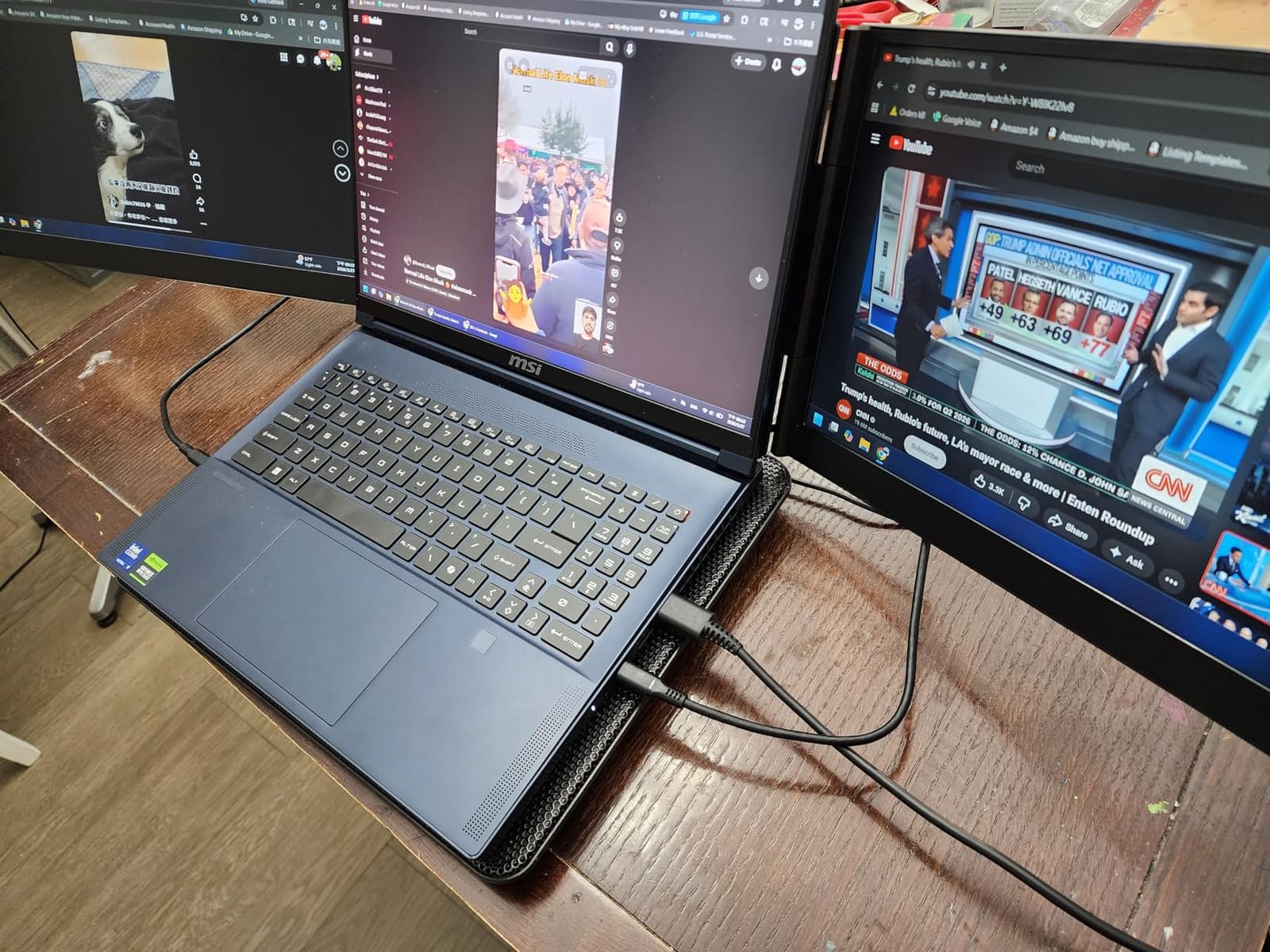 Synnov 15.6“ Laptop Screen Extender, 1080P FHD Ultra Light & Portable Triple Monitor for Laptops, Fit for 12