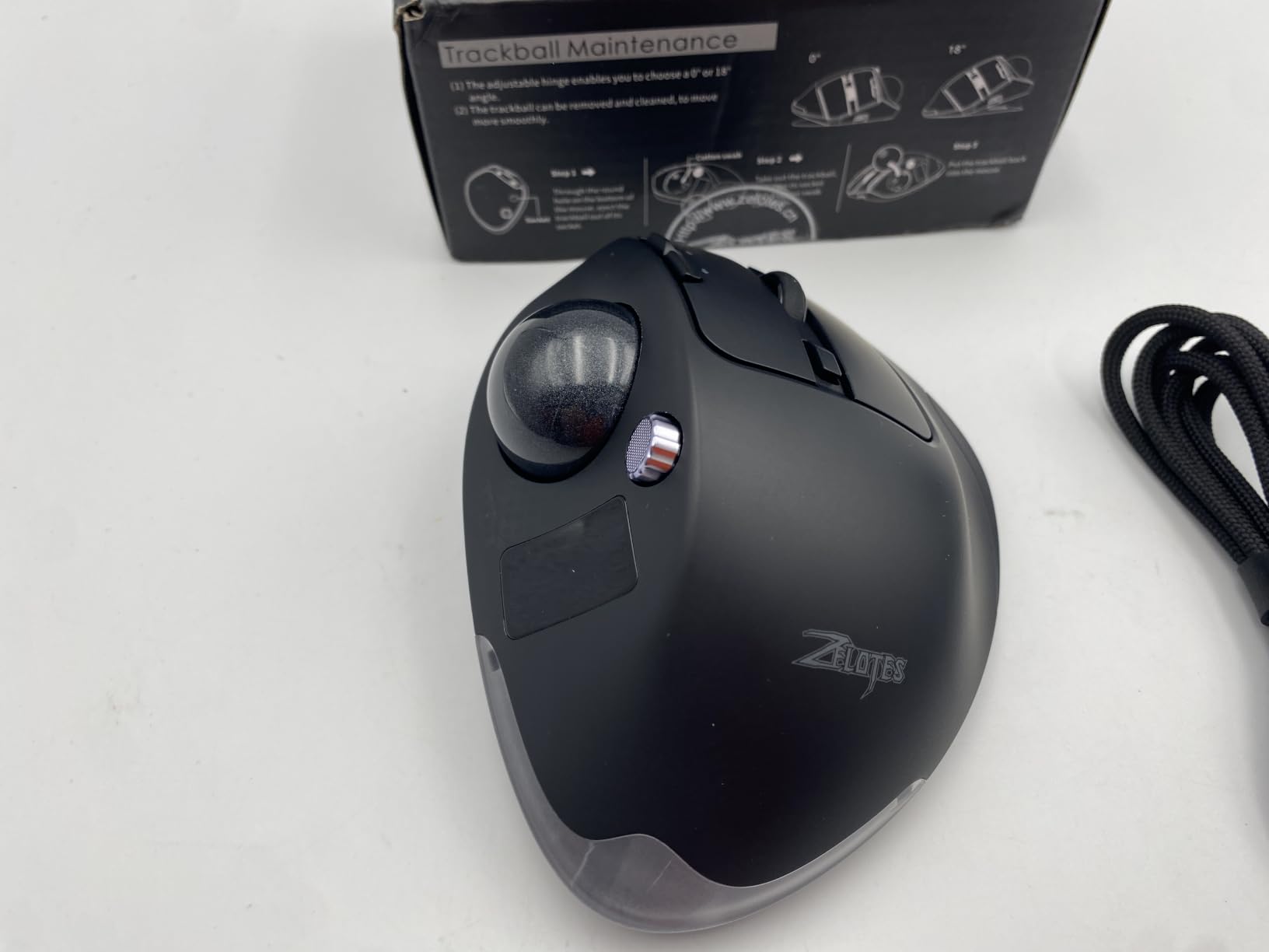 Wireless Mouse - 2.4GHz + Bluetooth Dual Mode Connection, 8 Programmable Buttons, 8000 CPI Adjustable, Trackball Design, with Display Screen, Ergonomic Tilt Angle, For Windows, macOS, Android, Linux customer photo 1