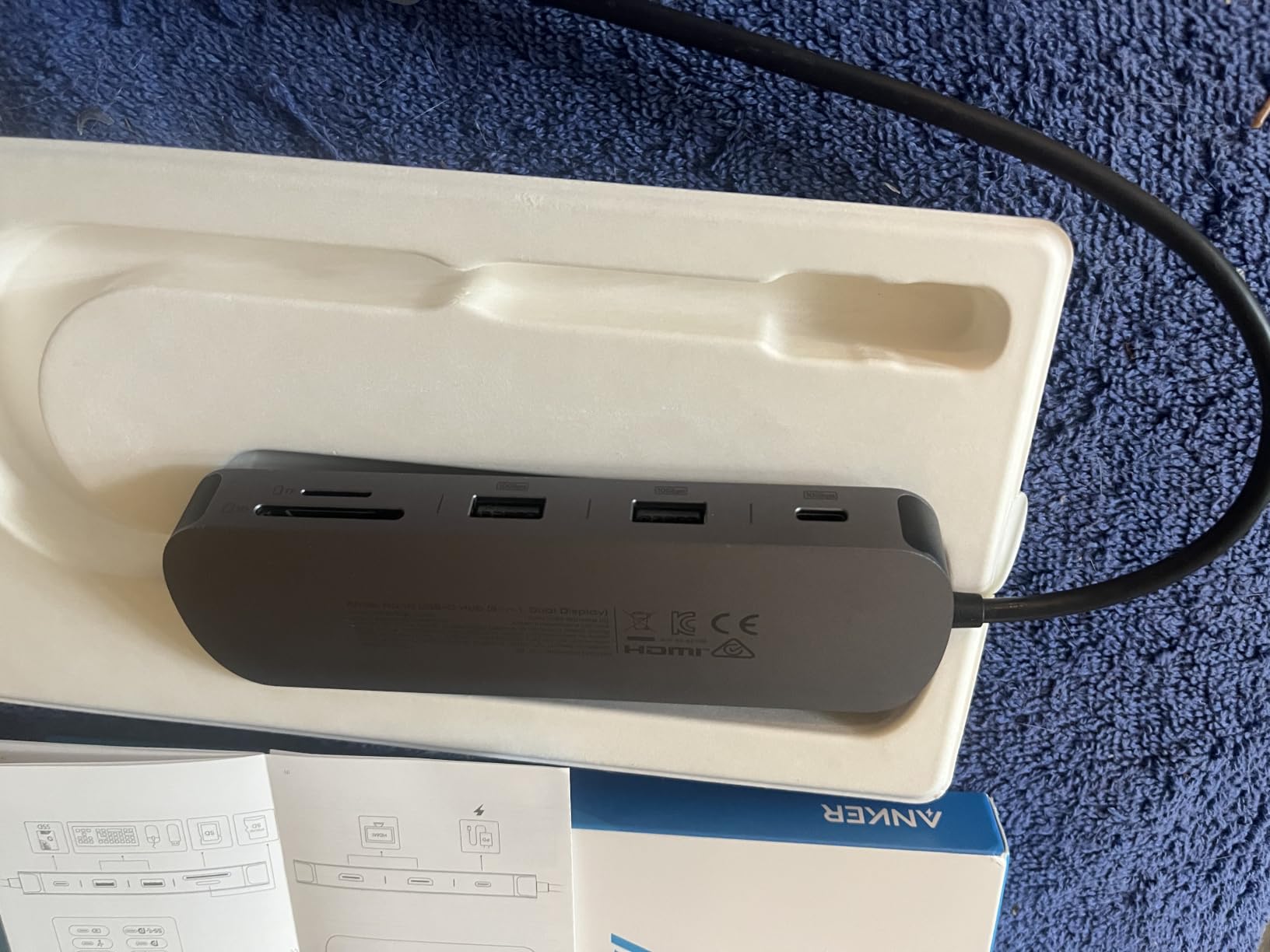 Anker Nano Laptop Docking Station Dual Monitor, 8-in-1 USB C Hub for Windows | Dual 4K@60Hz for DP 1.4, 10Gbps USBC & USBA Data Ports, 85W PD, SD/TF Card Reader, for Dell, Lenovo, HP customer photo 1