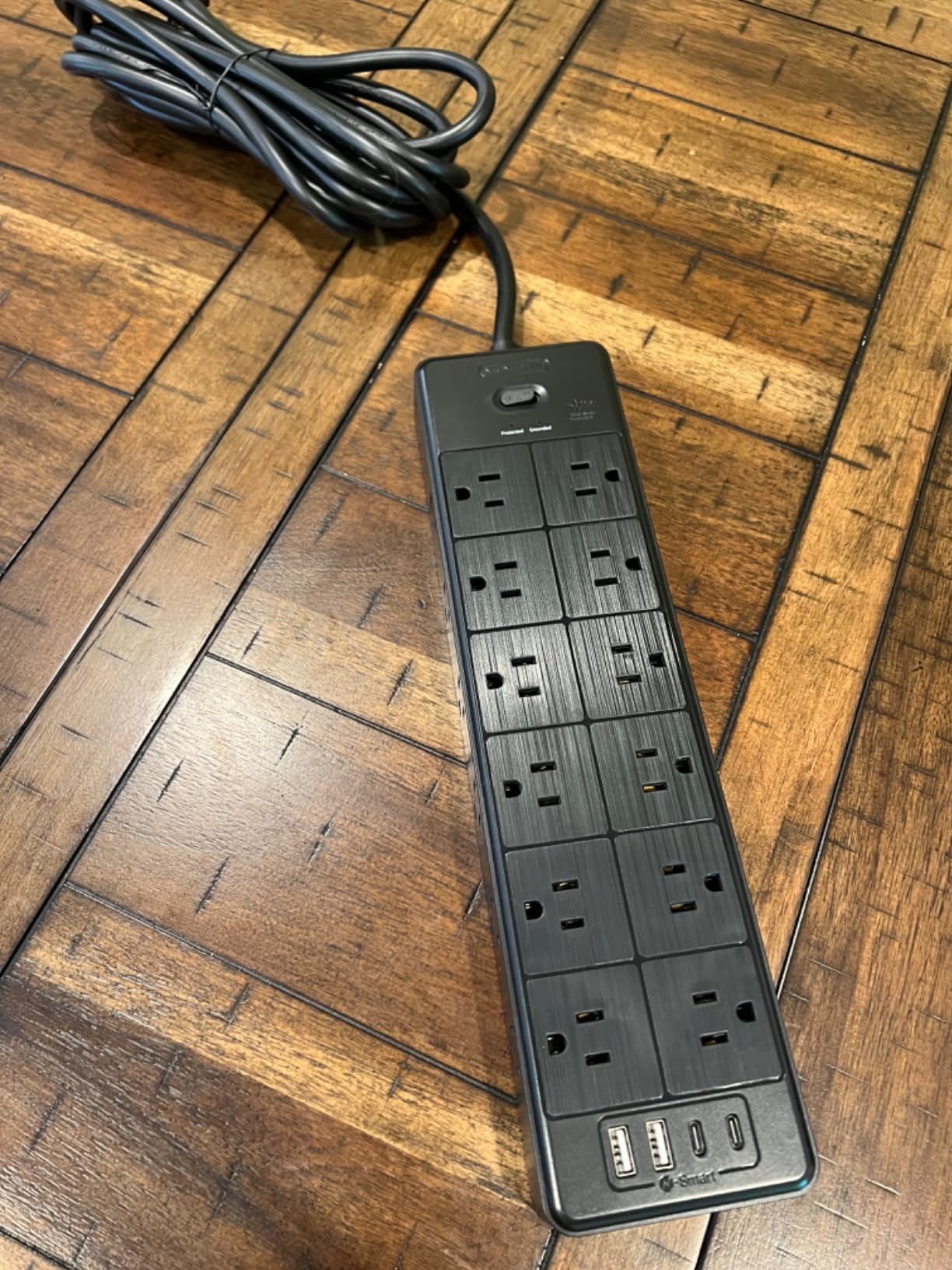 Large Power Strip Surge Protector, NTONPOWER 5FT Extension Cord with 24 AC Outlets, 1875W/15A, 4000 Joules Flat Plug Power Extender for Home, Office, Dorm, Gaming Room, Black customer photo 2
