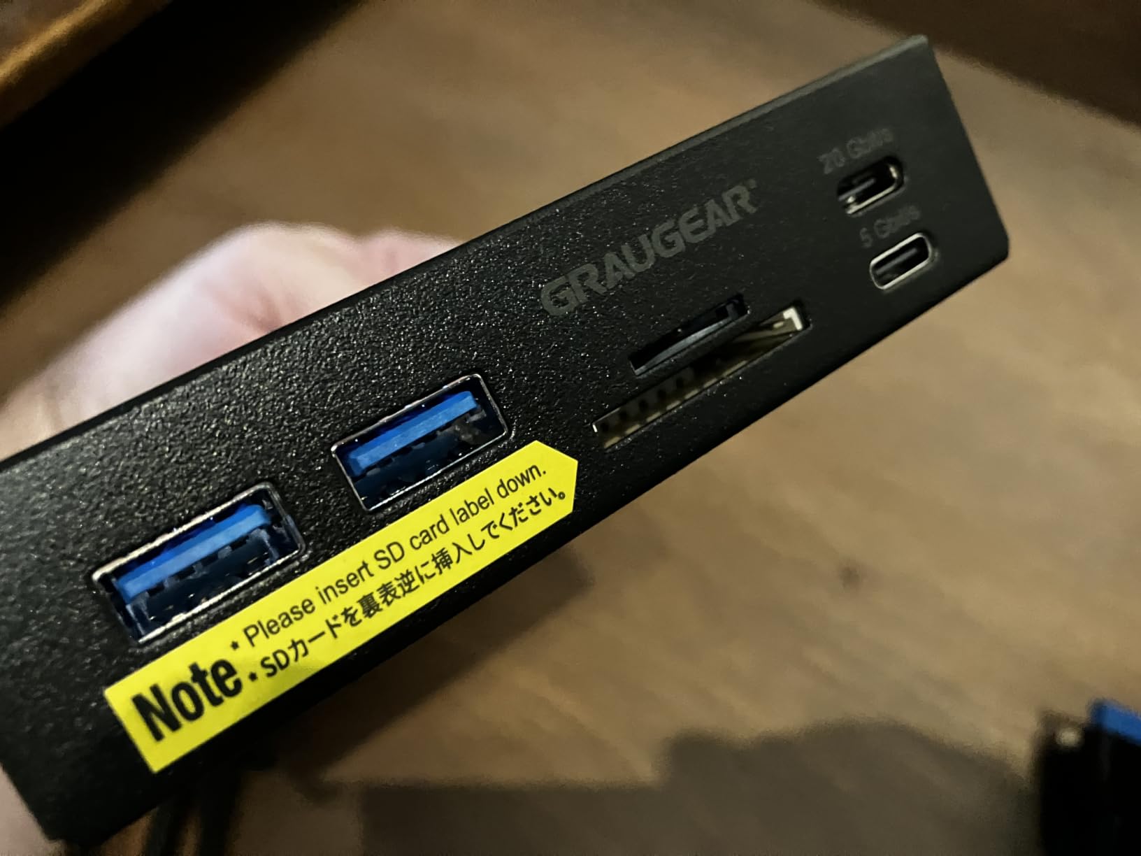 GRAUGEAR 3.5 PC Front Panel USB Hub - USB-C and USB 3.0 Ports, SD/microSD Card Reader, 3.5 inch Drive Bay Expansion for Desktop, Requires 19-Pin USB3.0 & 20-Pin Type-C Key A Header customer photo 1