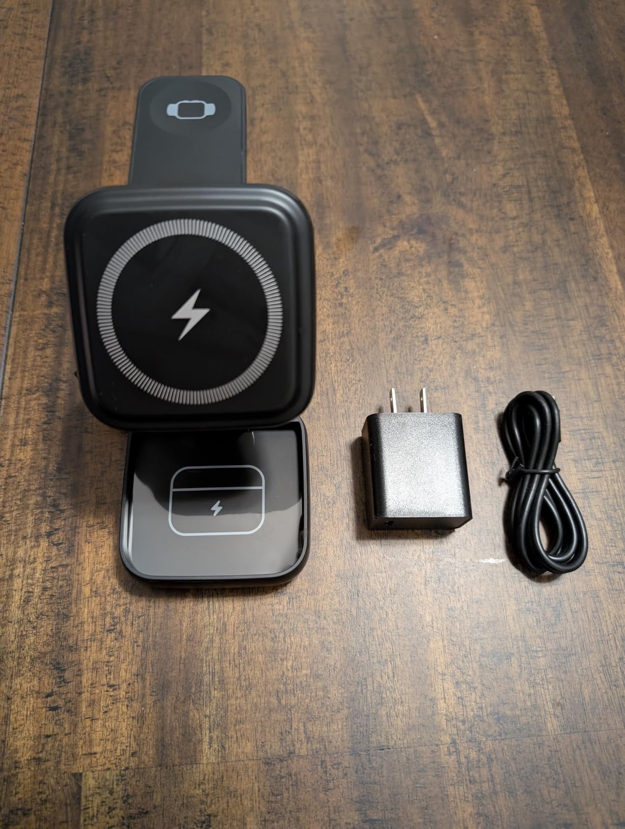 3 in 1 Charging Station for Apple Devices, Wireless Charger Stand | Foldable Magnetic Fast Wireless Charging Station for MagSafe iPhone 17 16 15 14 13 12 Series, Apple Watch & AirPods customer photo 2