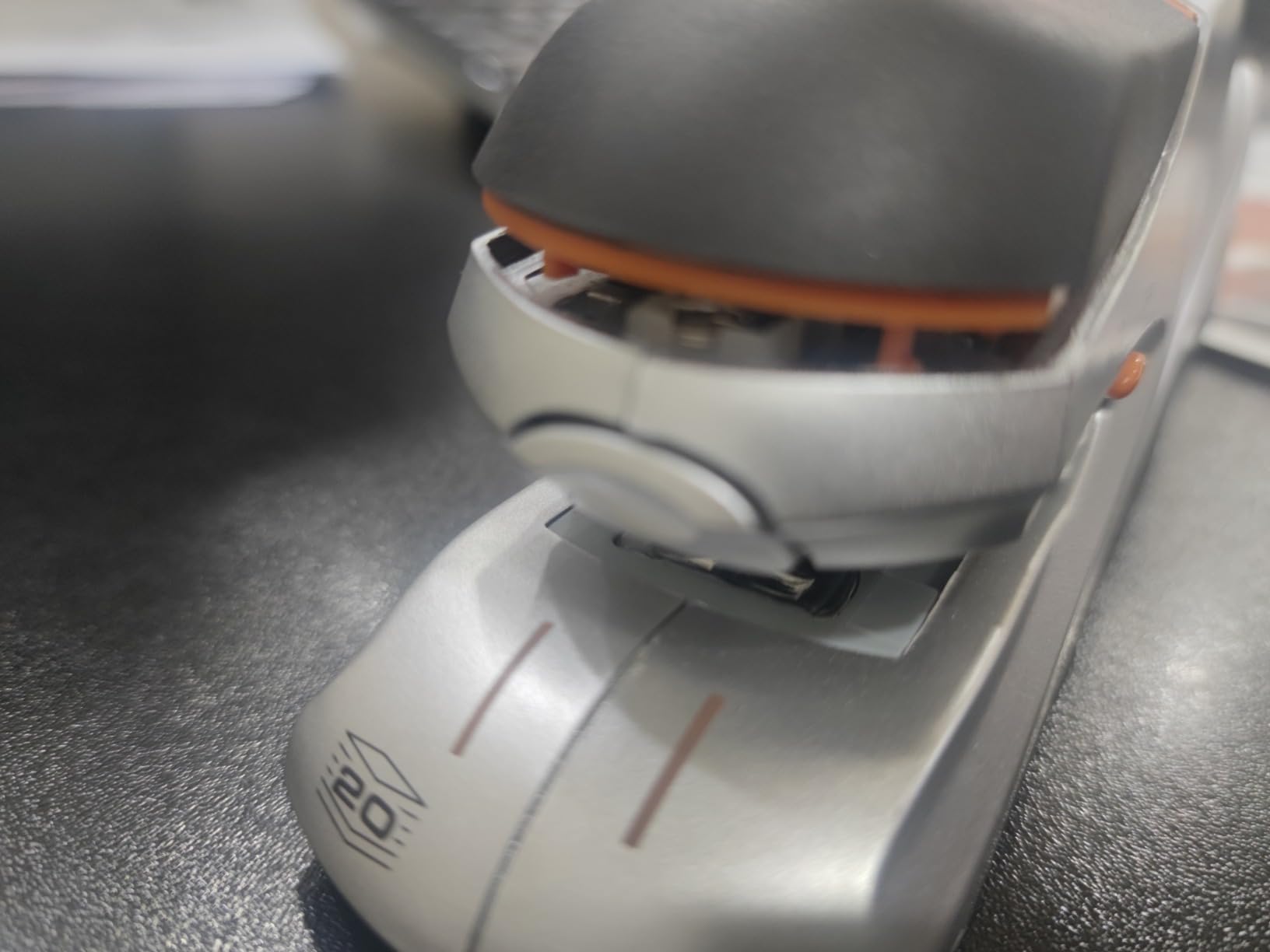 Swingline Electric Stapler, 20 Sheet Capacity, Optima 20, Jam Free, Compact, Automatic or Manual, Plug In or Battery, Orange and Gray (48207) customer photo 2