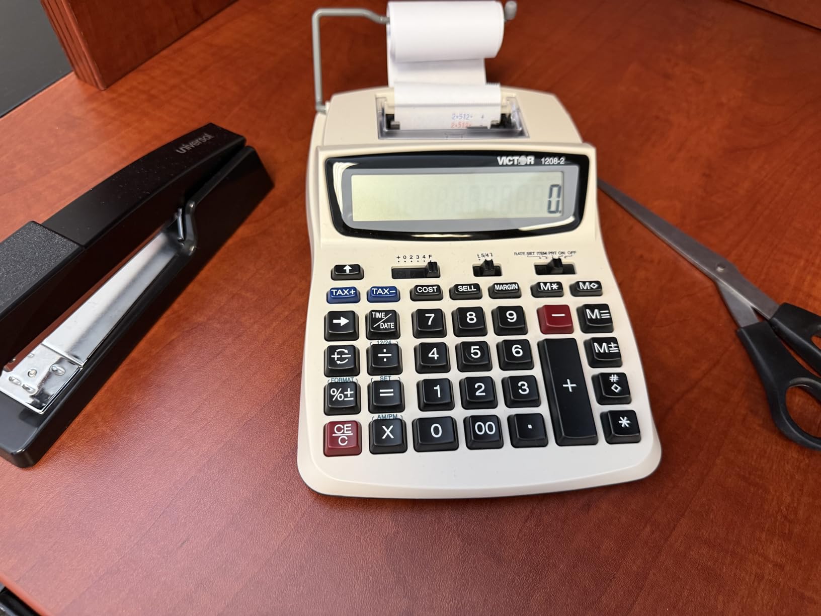 Victor 12-Digit Compact Adding Machine Printing Calculator, Fast 2.3 Lines-Per-Second Ink Roller Printer with Cost, Sell and Margin Keys, 20% Recycled Plastic Enclosure, White (1208-2) customer photo 1