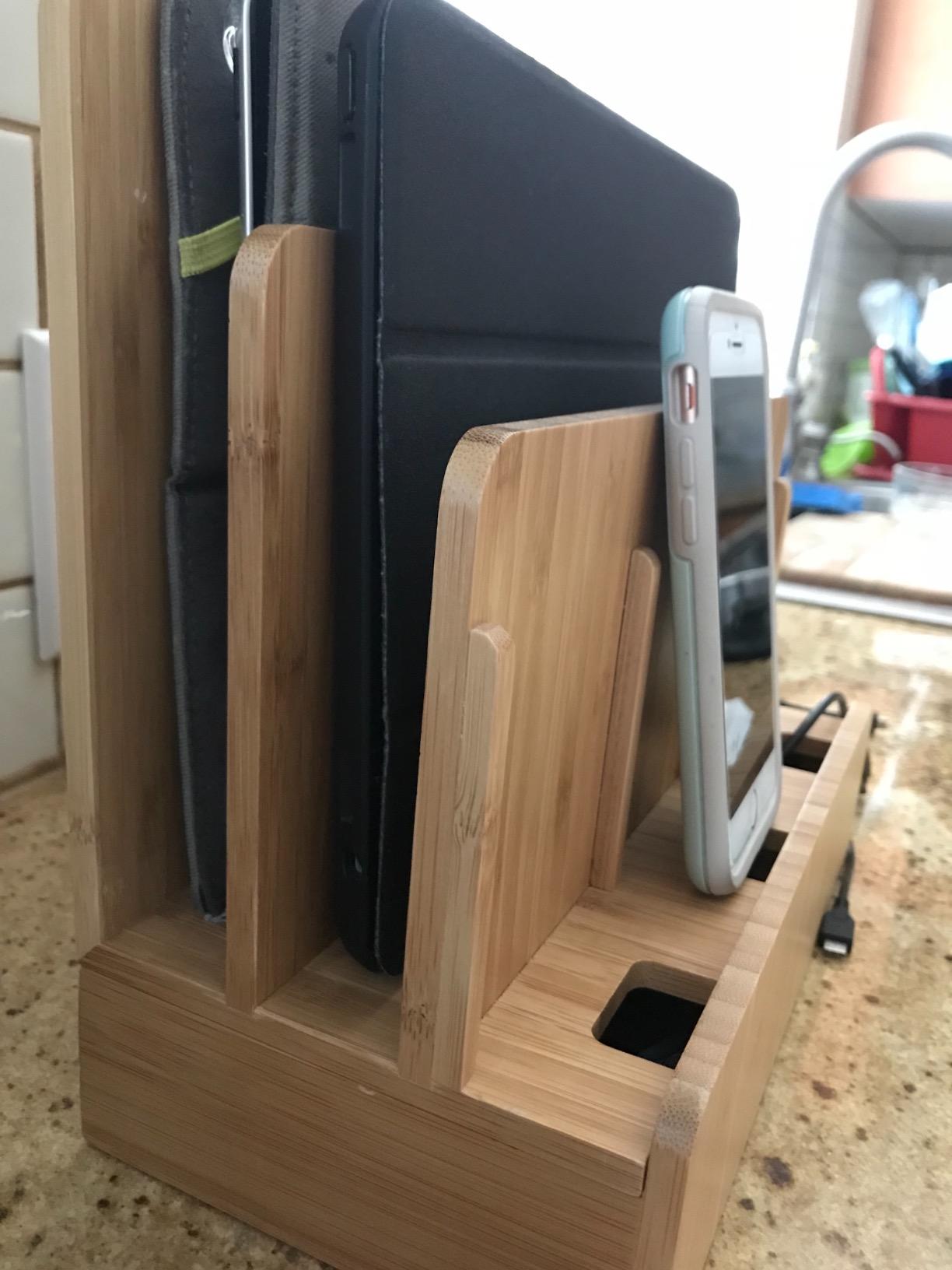 Great Useful Stuff G.U.S. Multi-Device Charging Station Dock & Organizer - Multiple Finishes Available. for Laptops, Tablets, and Phones - Strong Build, Eco-Friendly Bamboo customer photo 1