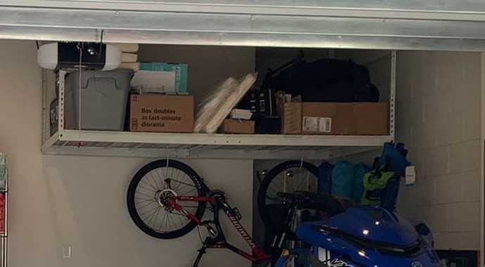 SafeRacks White 4x8 Overhead Storage Rack w/ 5-pc Hook Pack (24”-45