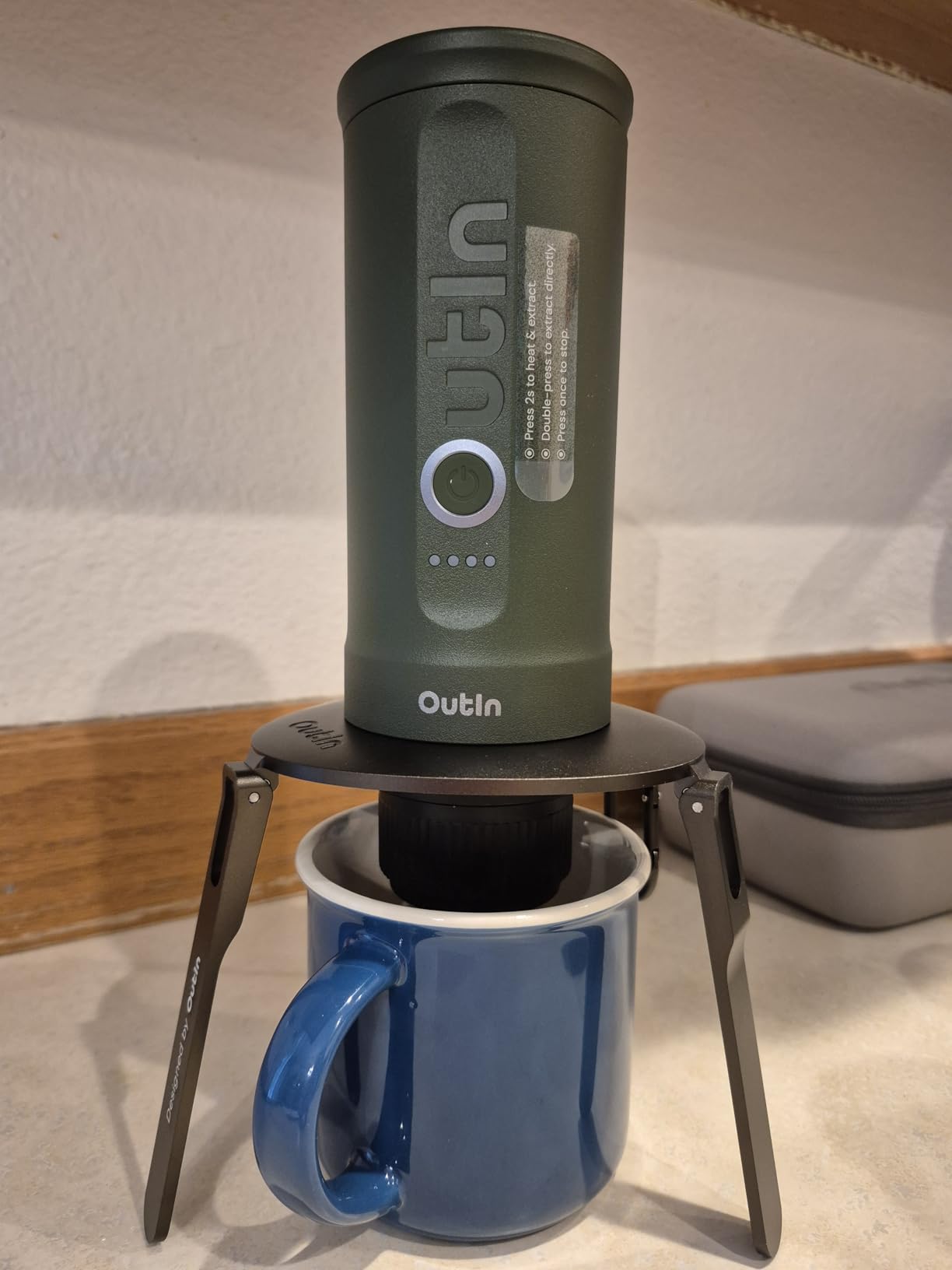 OutIn Ultra-Portable Foldable Coffee Stand with Carabiner customer photo 1