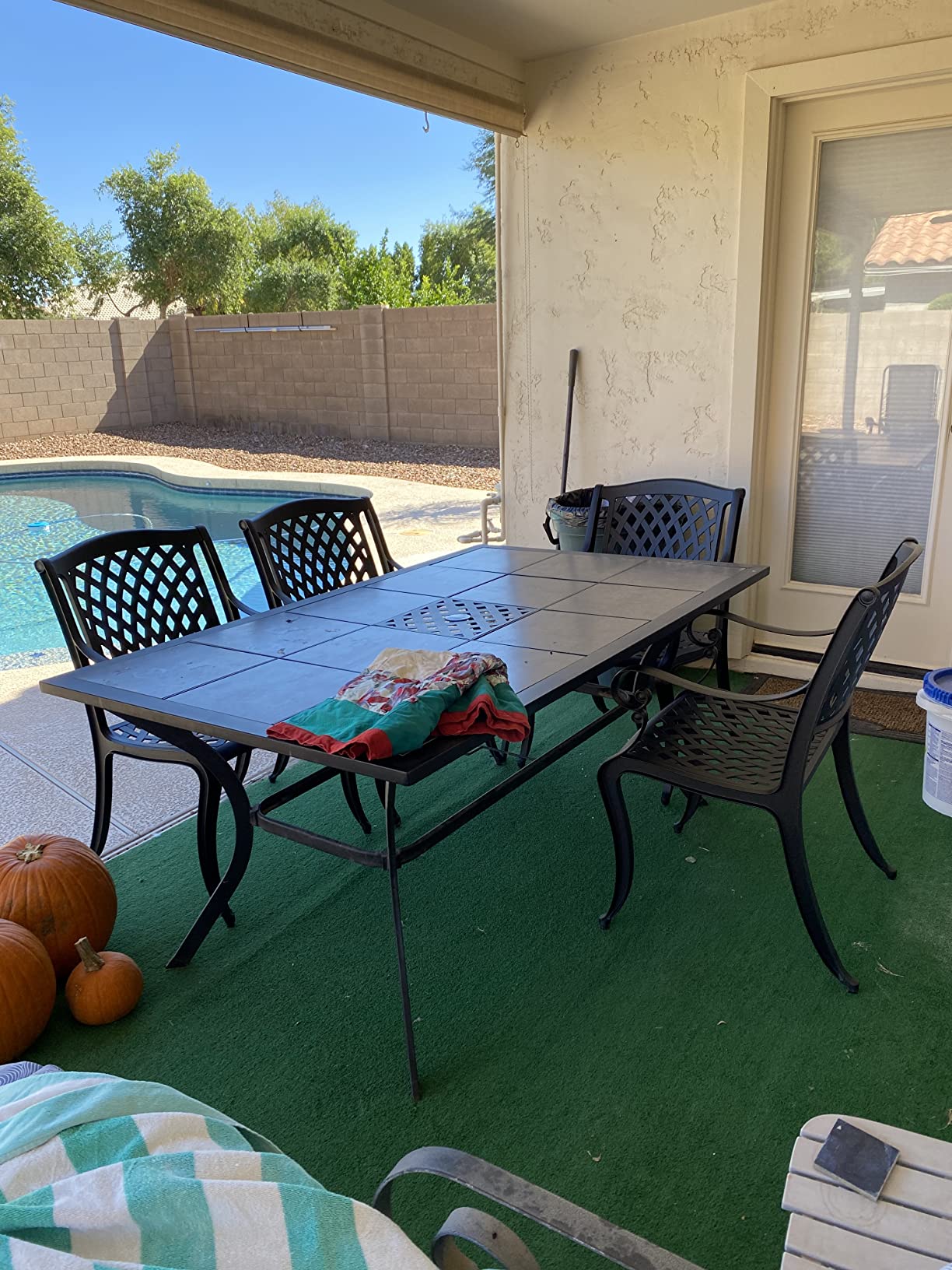 Christopher Knight Home Hallandale Outdoor Cast Aluminum Chairs, 2-Pcs Set, Antique Matte Black customer photo 2