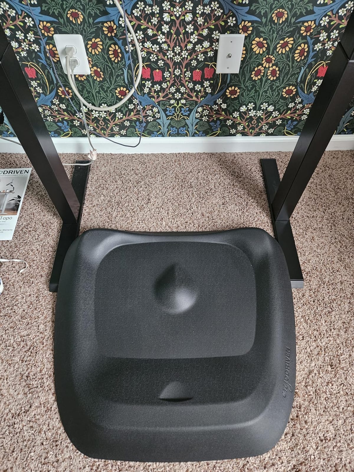 The Standing Desk Mat - Topo by Ergodriven | Premium Not-Flat Anti-Fatigue Standing Desk Mat with Calculated Terrain | Ultra-Thick Deluxe Comfort Foam, Durable, PVC-Free | Accessories | Obsidian Black customer photo 1