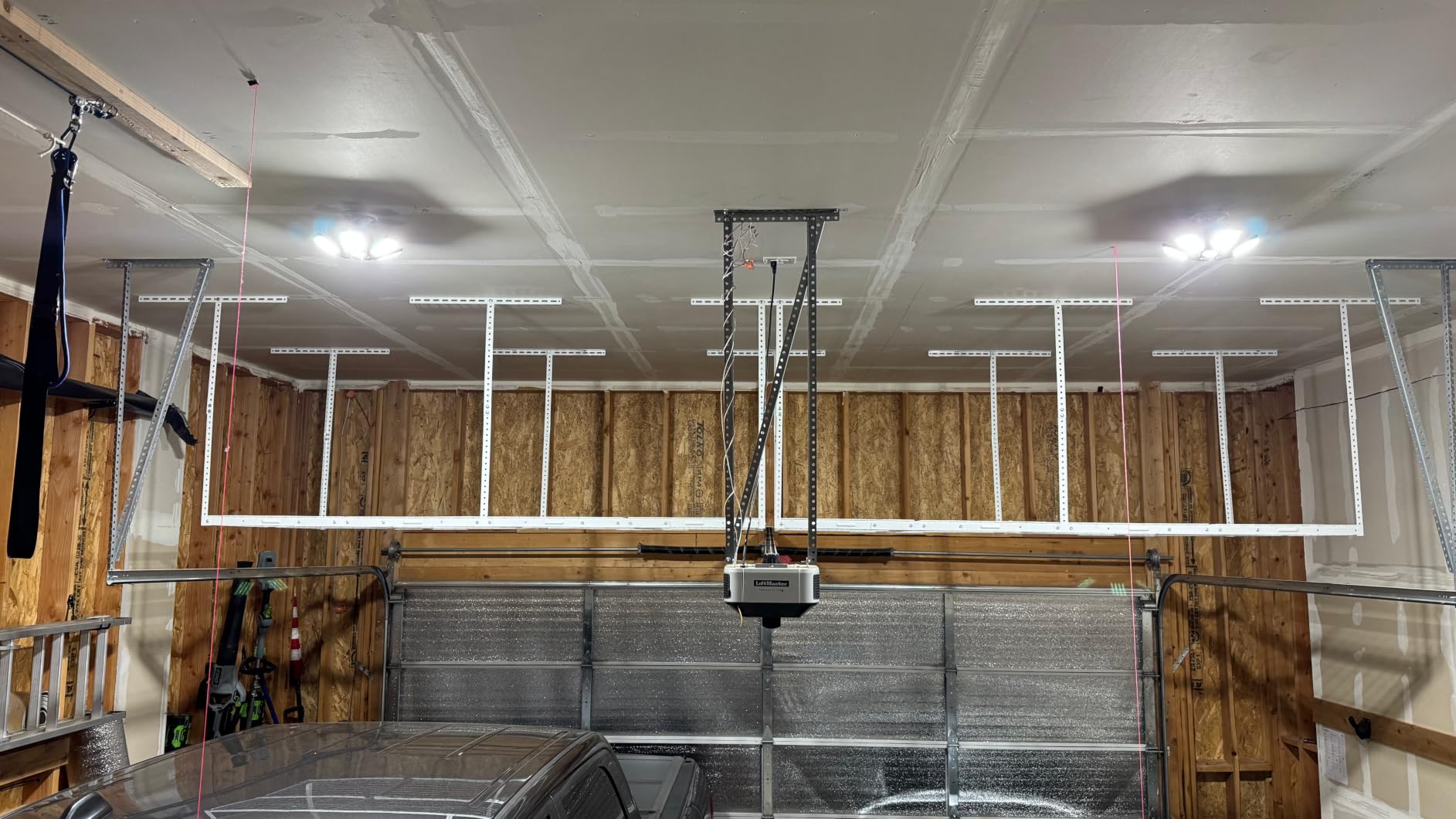 FLEXIMOUNTS 4x8 Overhead Garage Ceiling Storage Rack Organization, Black customer photo 2
