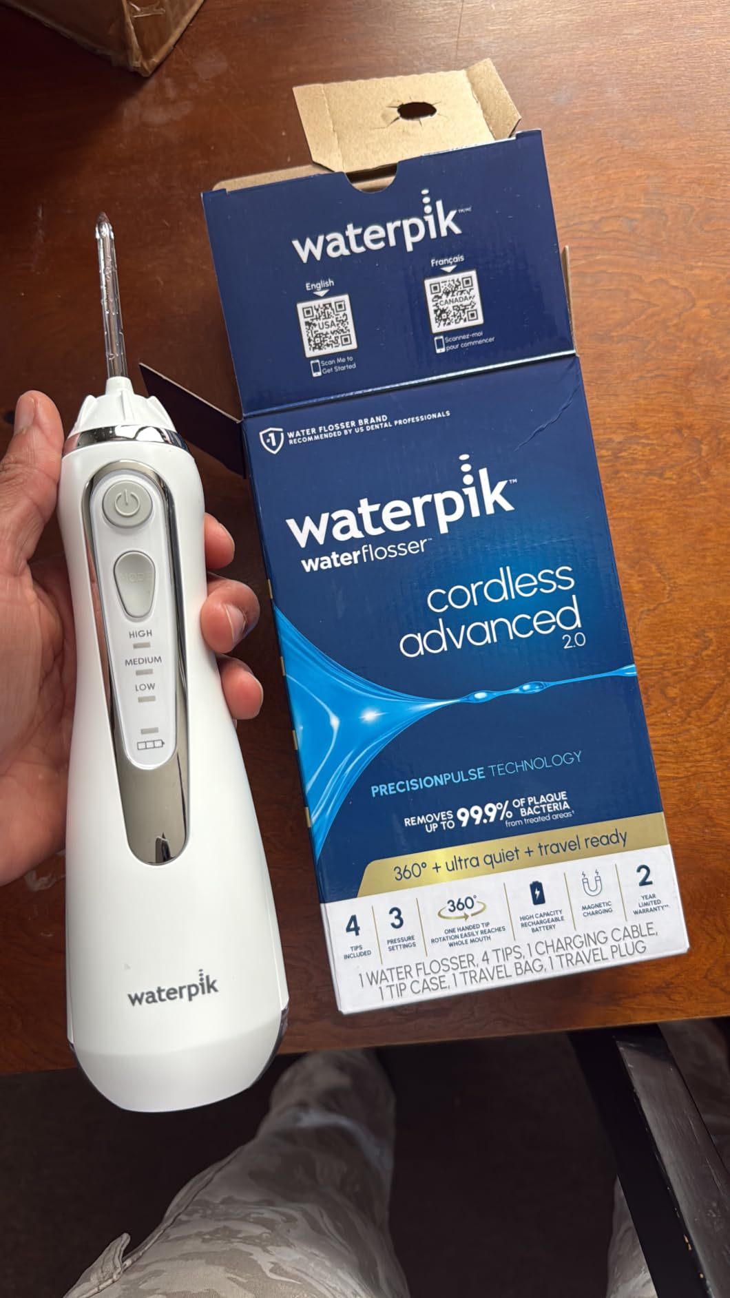 Waterpik Cordless Advanced Portable Water Flosser, Rechargeable, White customer photo 2