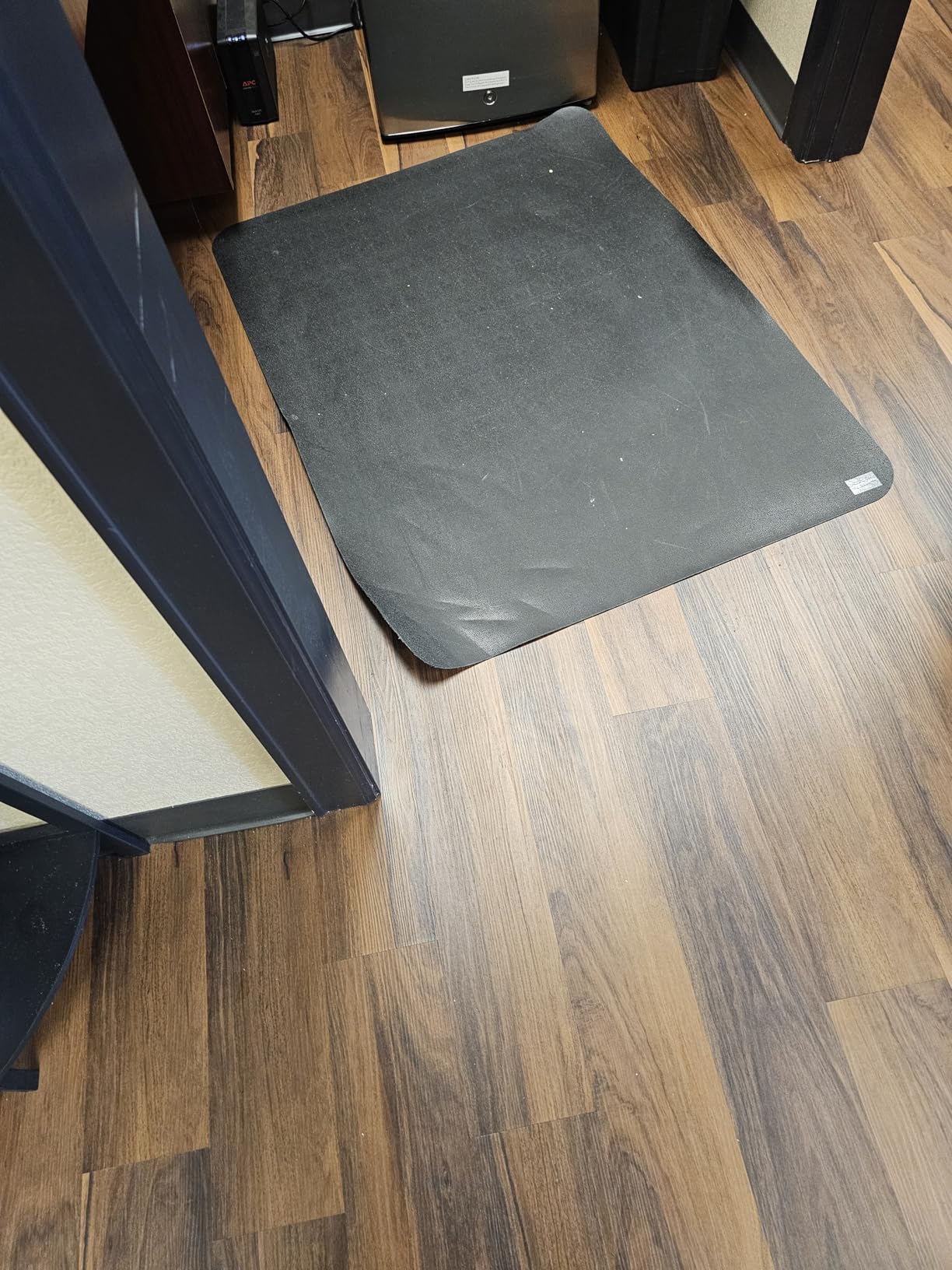 Office Rolling Chair Mat for Hardwood and Tile Floor, Black, Anti-Slip, Non-Curve, Chair Mat Best for Under the Computer Desk, 47 x 35 Rectangular Non-Toxic Plastic Protector, Not for Carpet customer photo 2