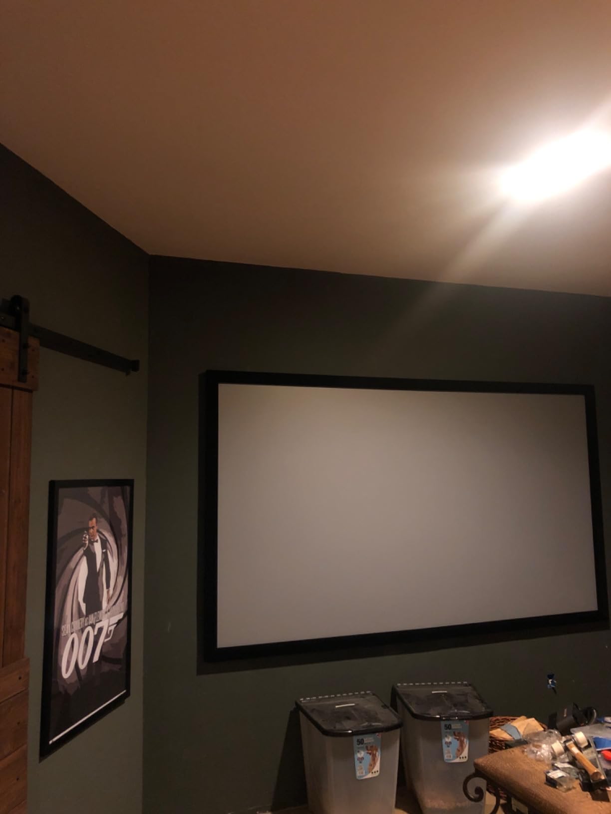 Silver Ticket Products STR Series 6 Piece Home Theater Fixed Frame 4K / 8K Ultra HD, HDTV, HDR & Active 3D Movie Projection Screen, 16:9 Format, 120