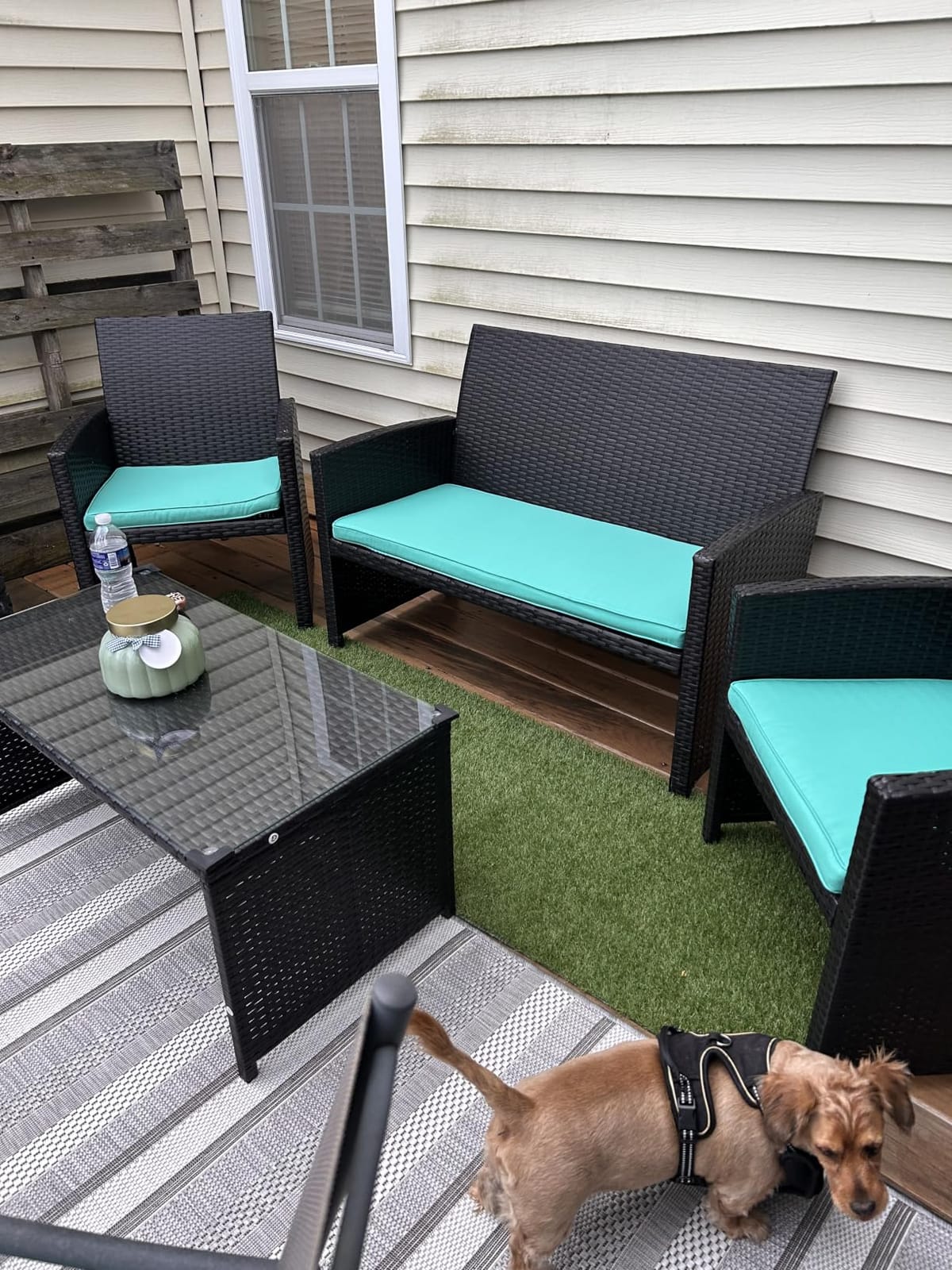 Best Choice Products 4-Piece Outdoor Wicker Patio Conversation Furniture Set for Backyard w/Coffee Table, Seat Cushions - Gray/Cream customer photo 1